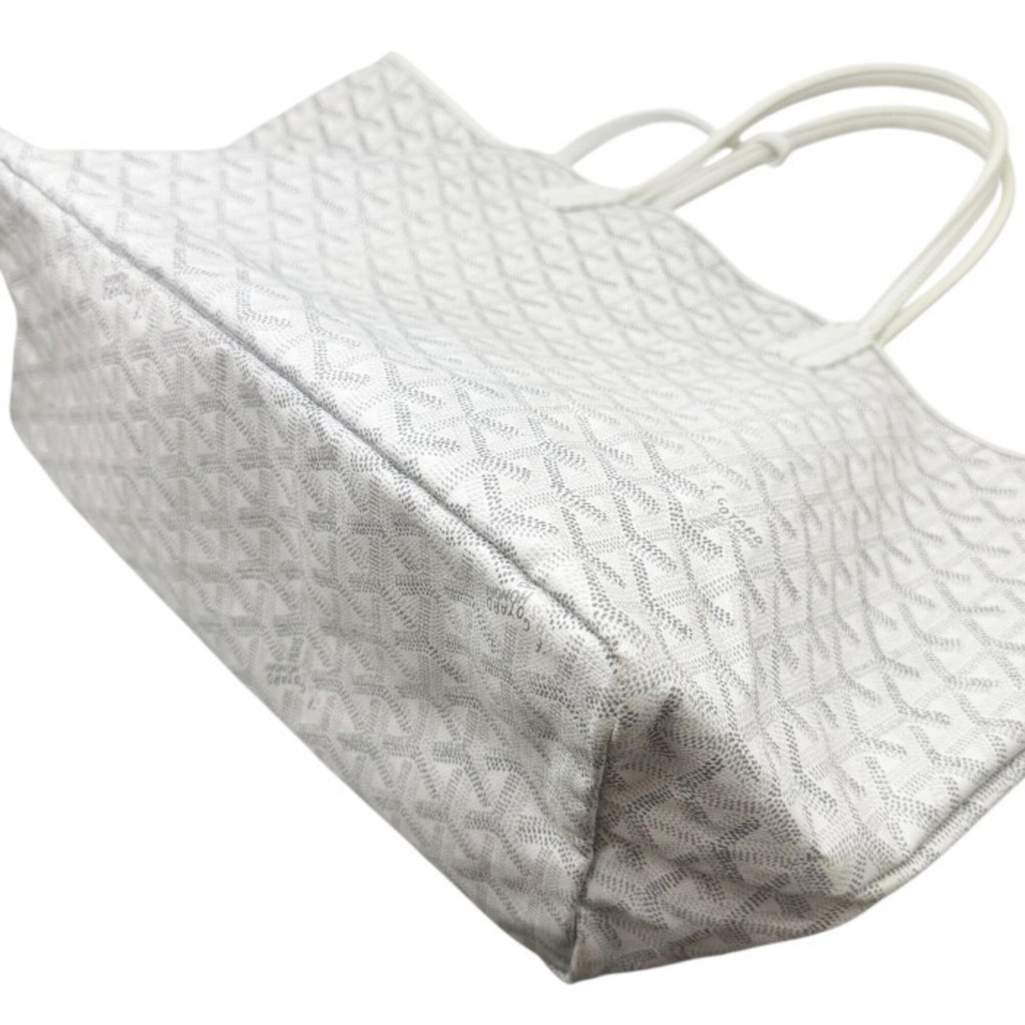 Goyard White Coated Canvas Leather Shoulder Bag Tote Bag (Pre-Owned)