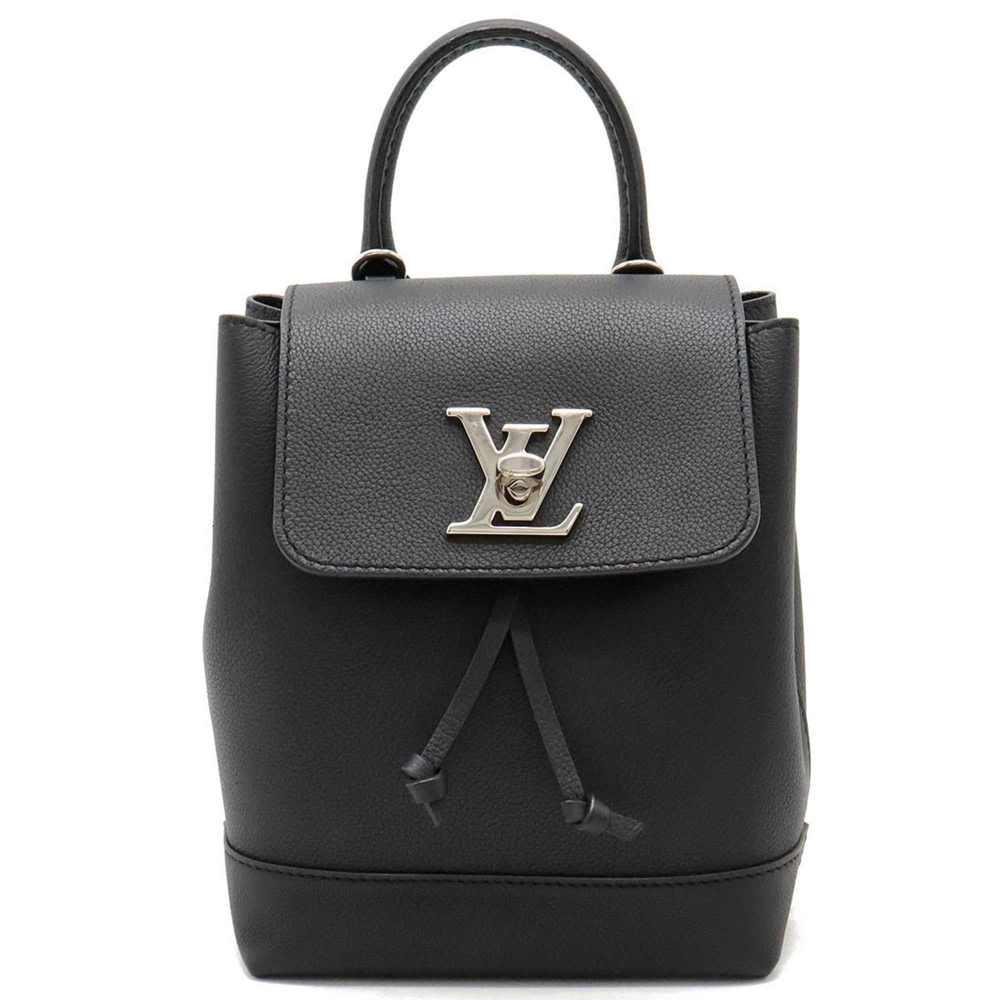 Louis Vuitton Noir Leather Backpack Handbag Shoulder Bag (Pre-Owned)