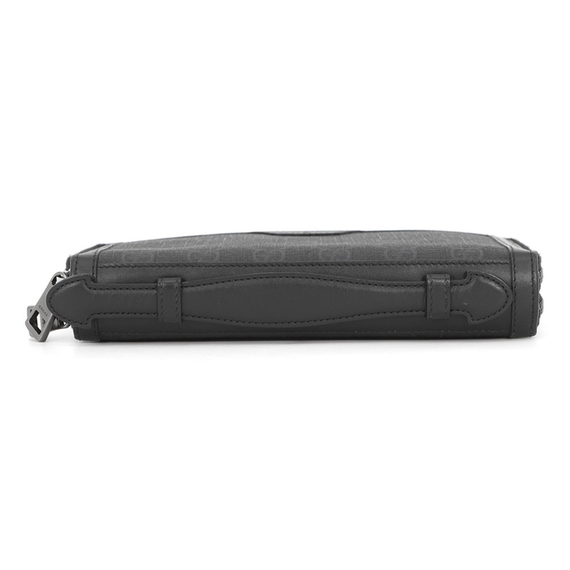 Gucci Black Gg Supreme Clutch Bag Handbag (Pre-Owned)
