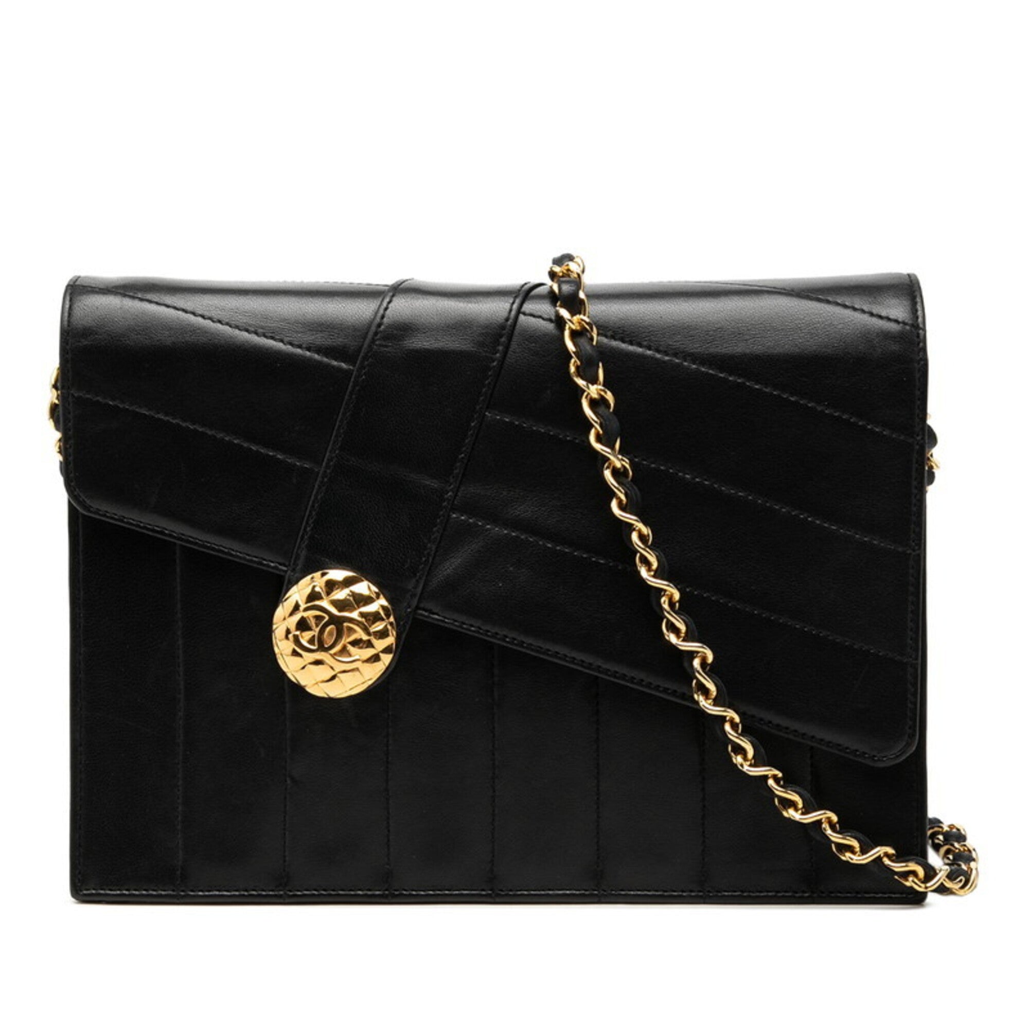 Chanel Black Leather Shoulder Bag (Pre-Owned)