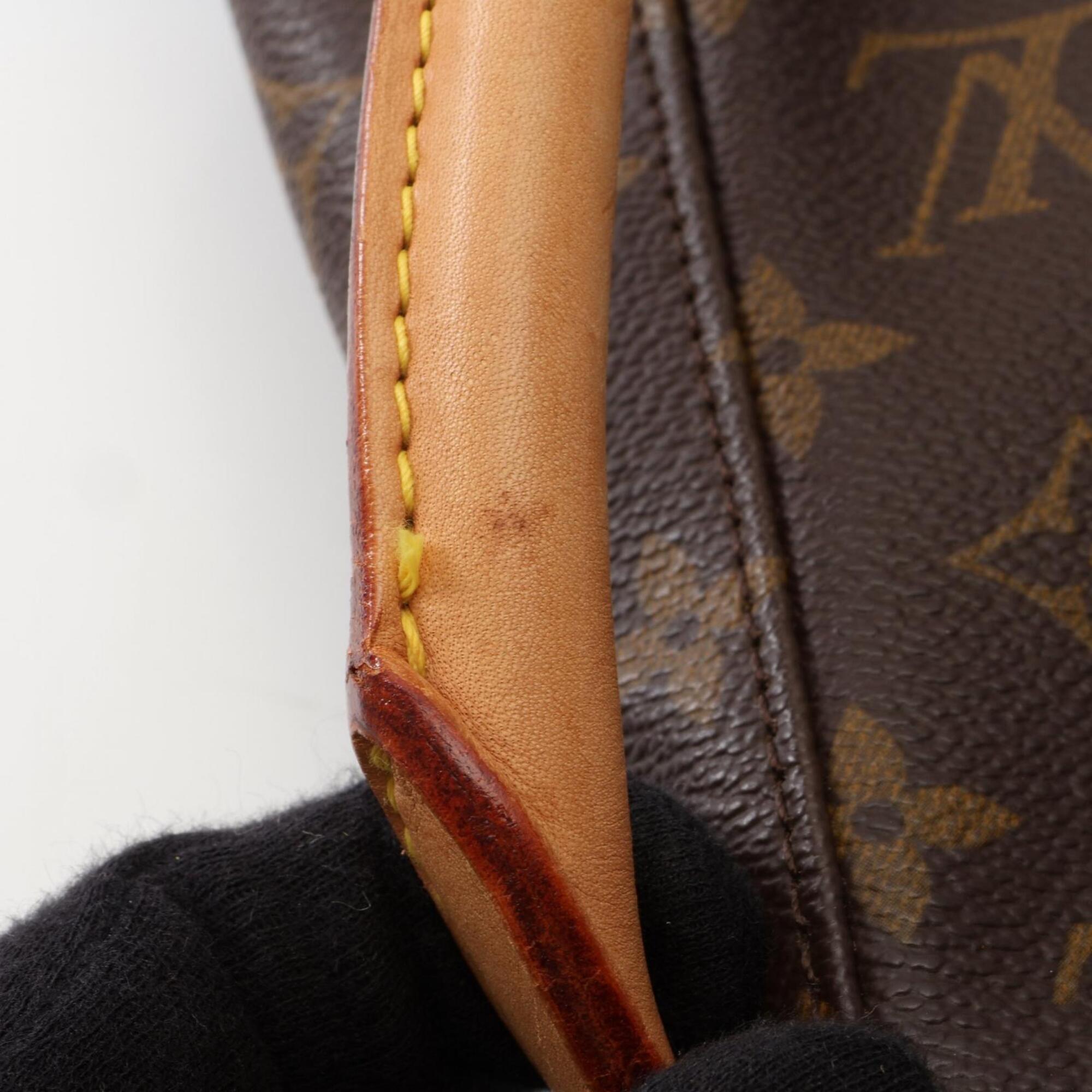 Louis Vuitton Brown Coated Canvas Monogram Leather Handbag Shoulder Bag (Pre-Owned)