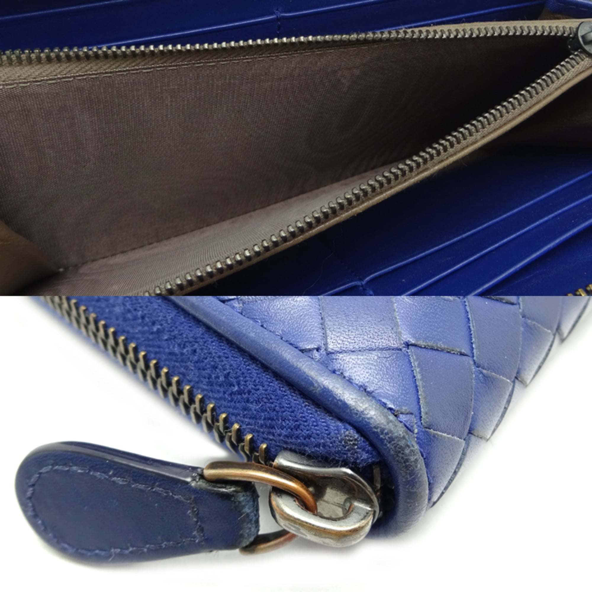 Bottega Veneta Blue Leather Coin Purse/Coin Case (Pre-Owned)