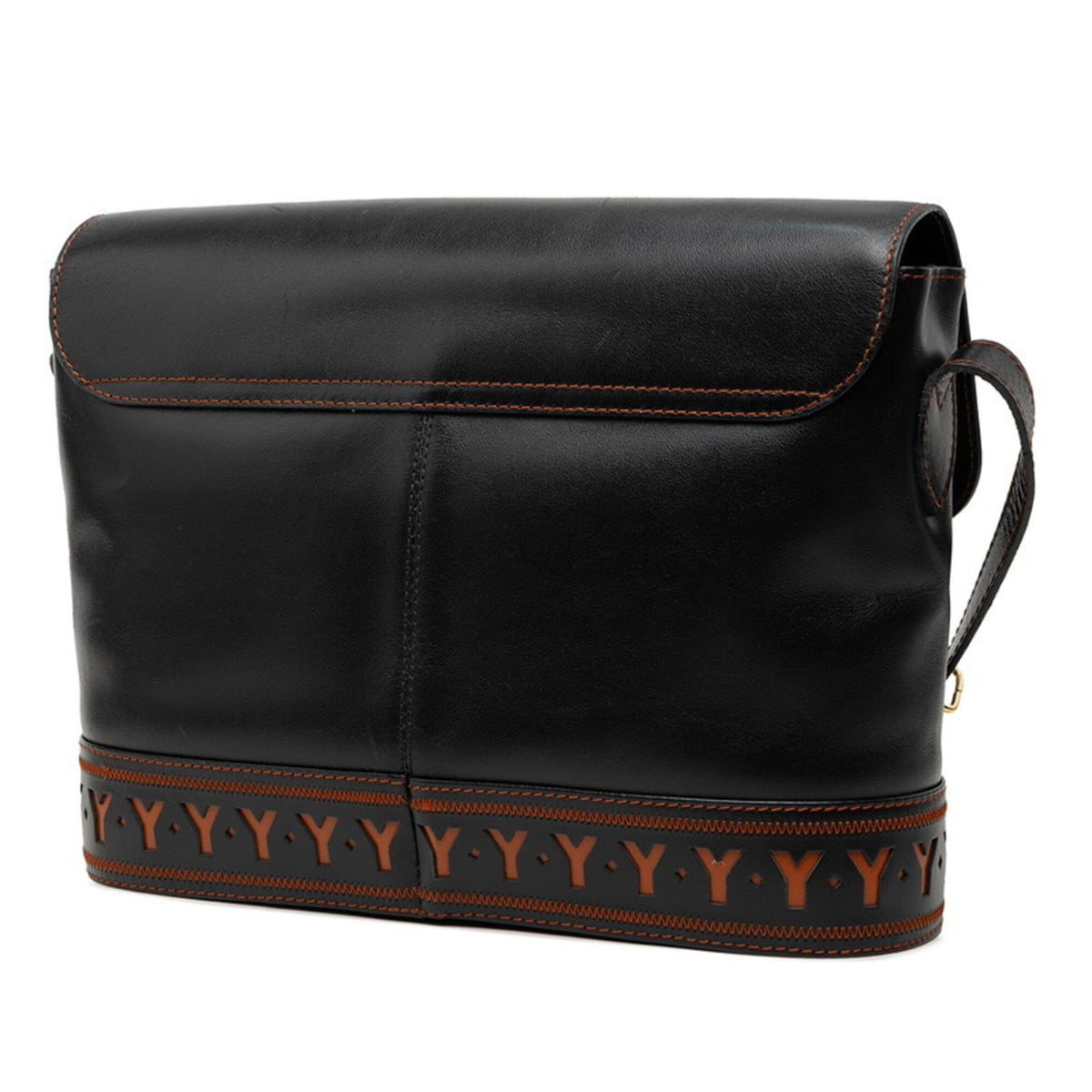 Saint Laurent Black Brown Leather Shoulder Bag (Pre-Owned)