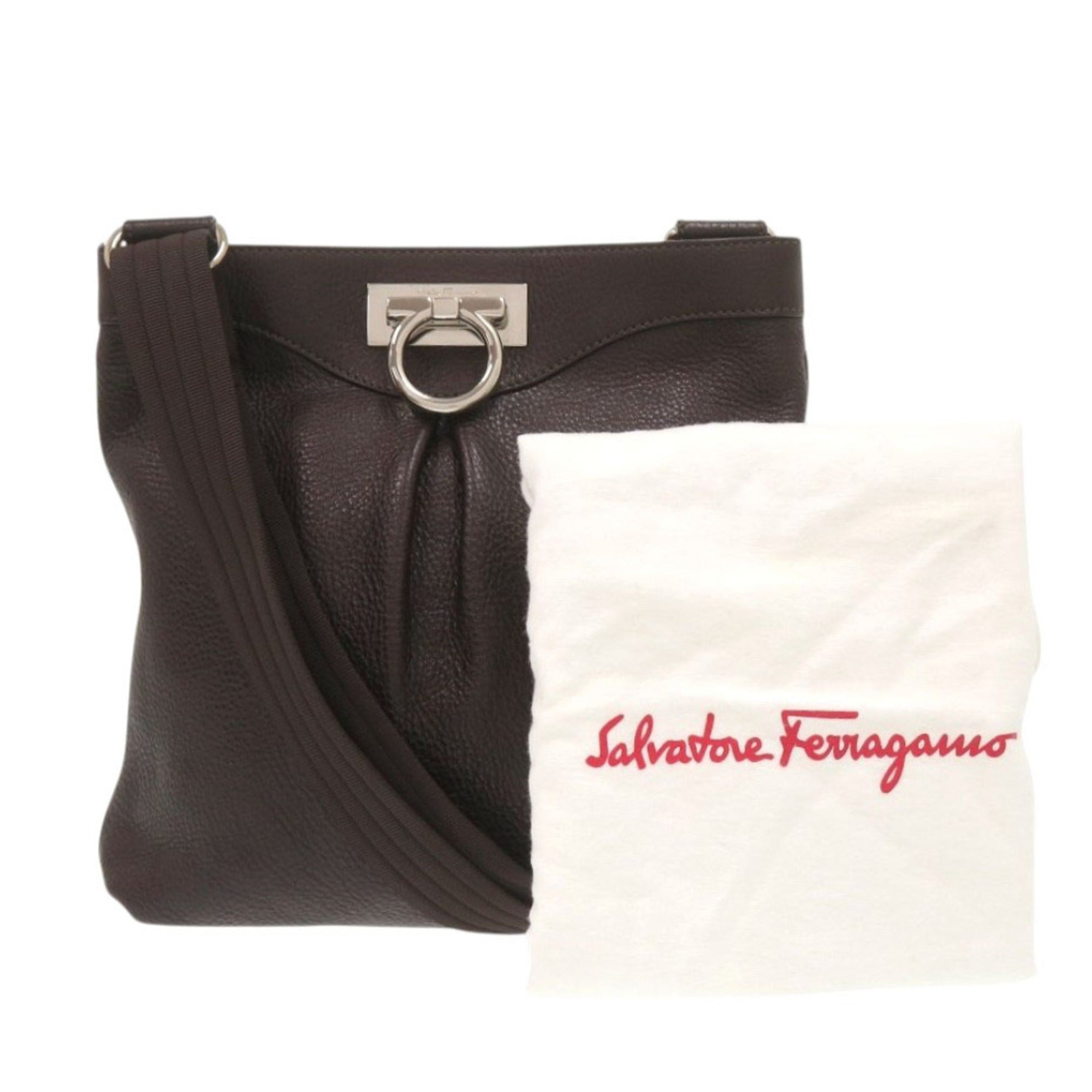 Salvatore Ferragamo Brown Leather Shoulder Bag (Pre-Owned)