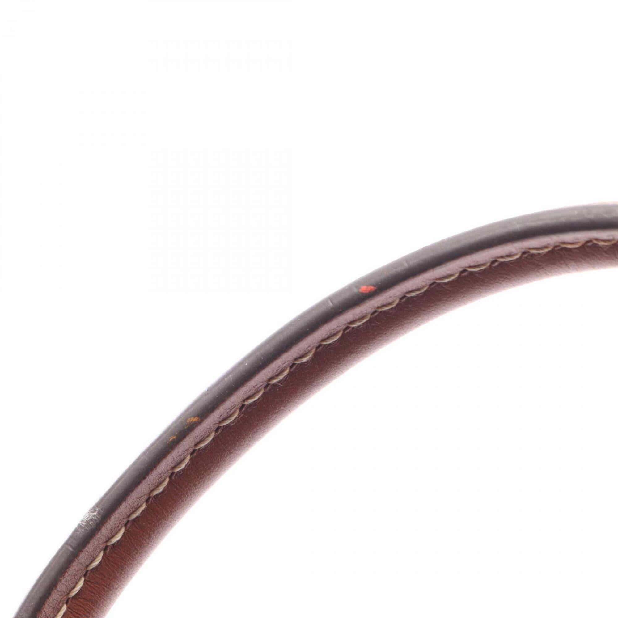Louis Vuitton Black Brown Coated Canvas Leather Handbag (Pre-Owned)