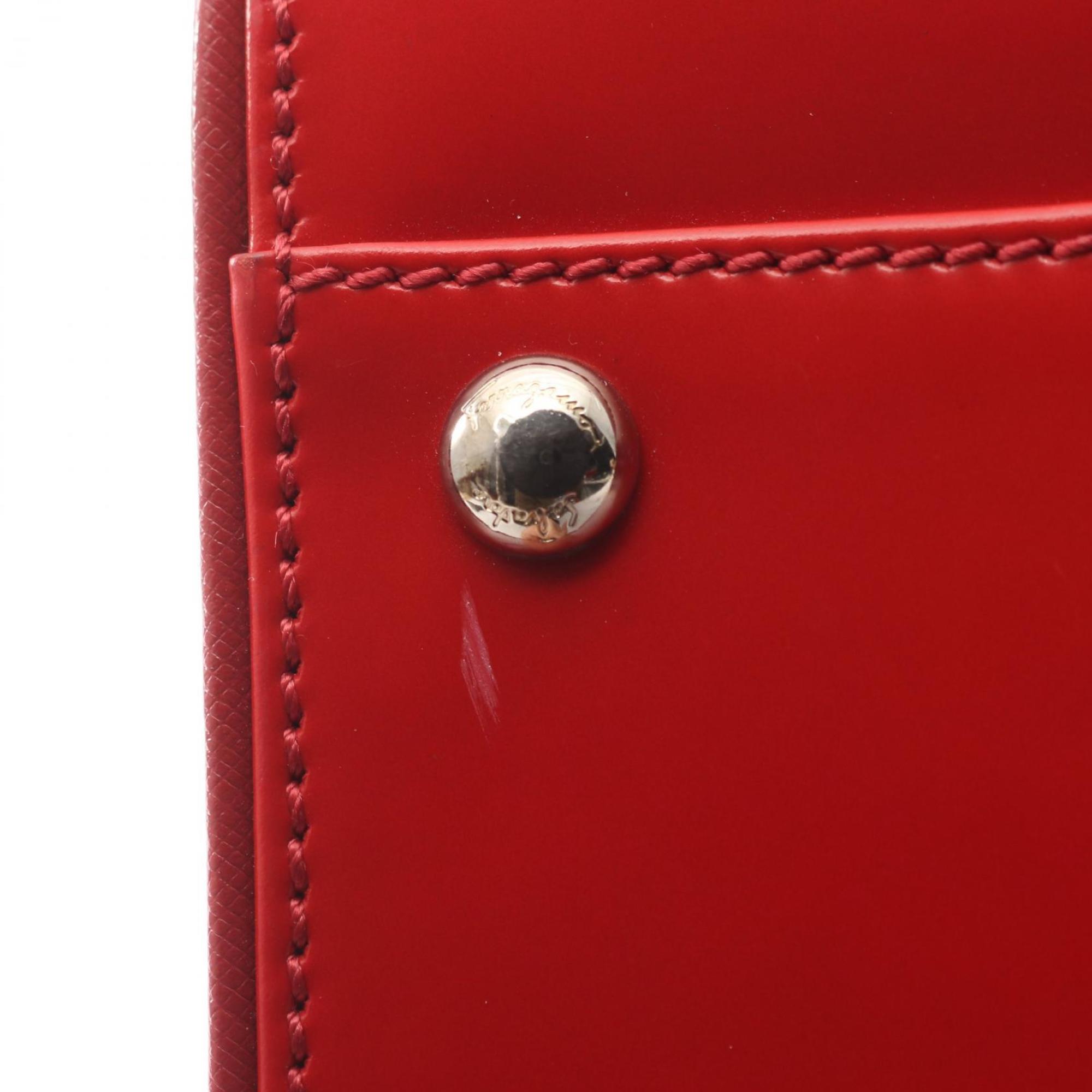 Salvatore Ferragamo Red Color Leather Handbag (Pre-Owned)