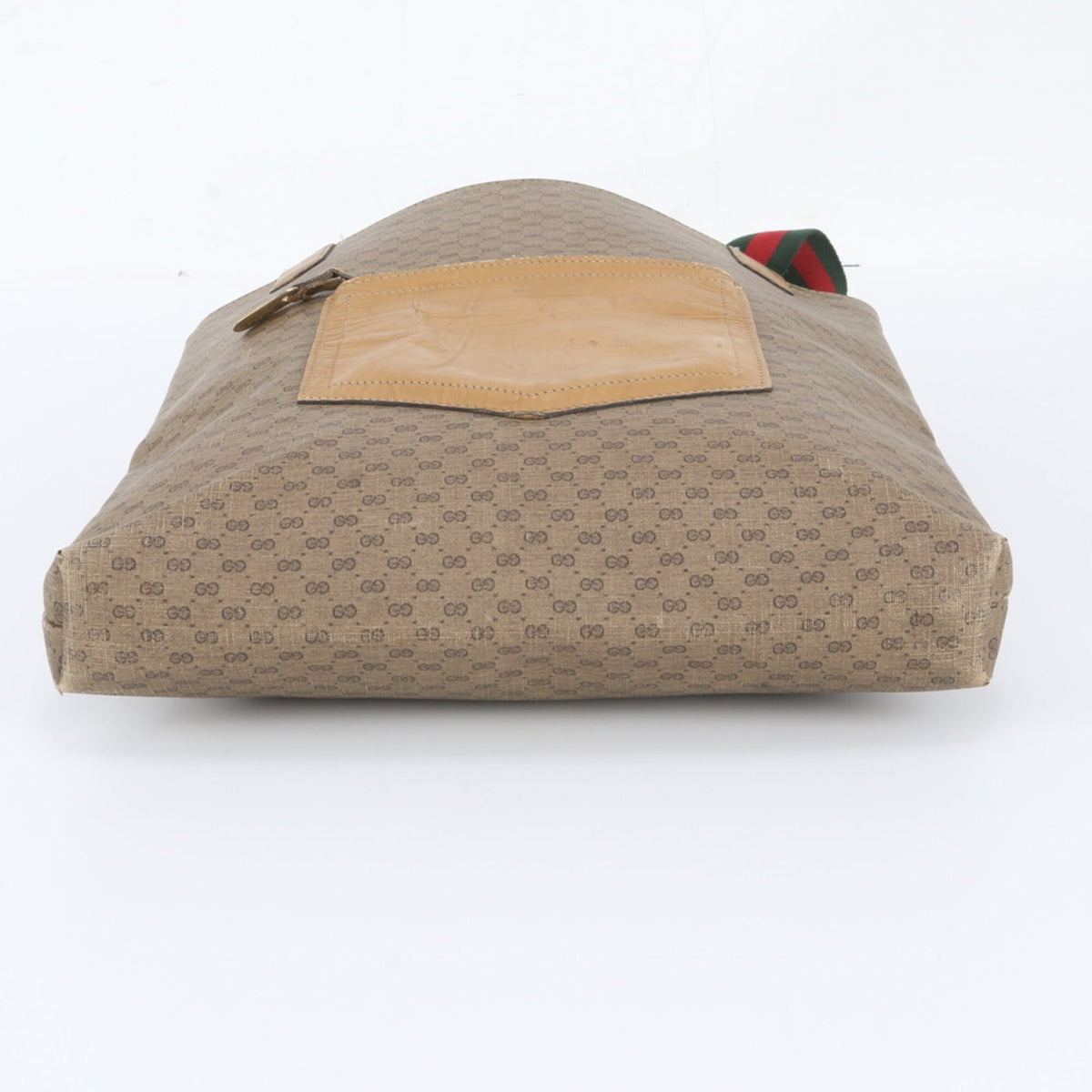 Gucci Brown Leather Coated Canvas Shoulder Bag Tote Bag (Pre-Owned)