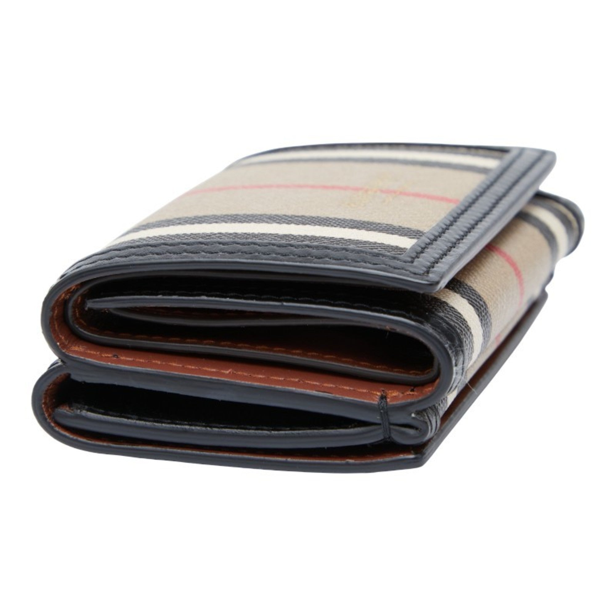 Burberry Beige Black Pvc Wallet (Tri-Fold) (Pre-Owned)