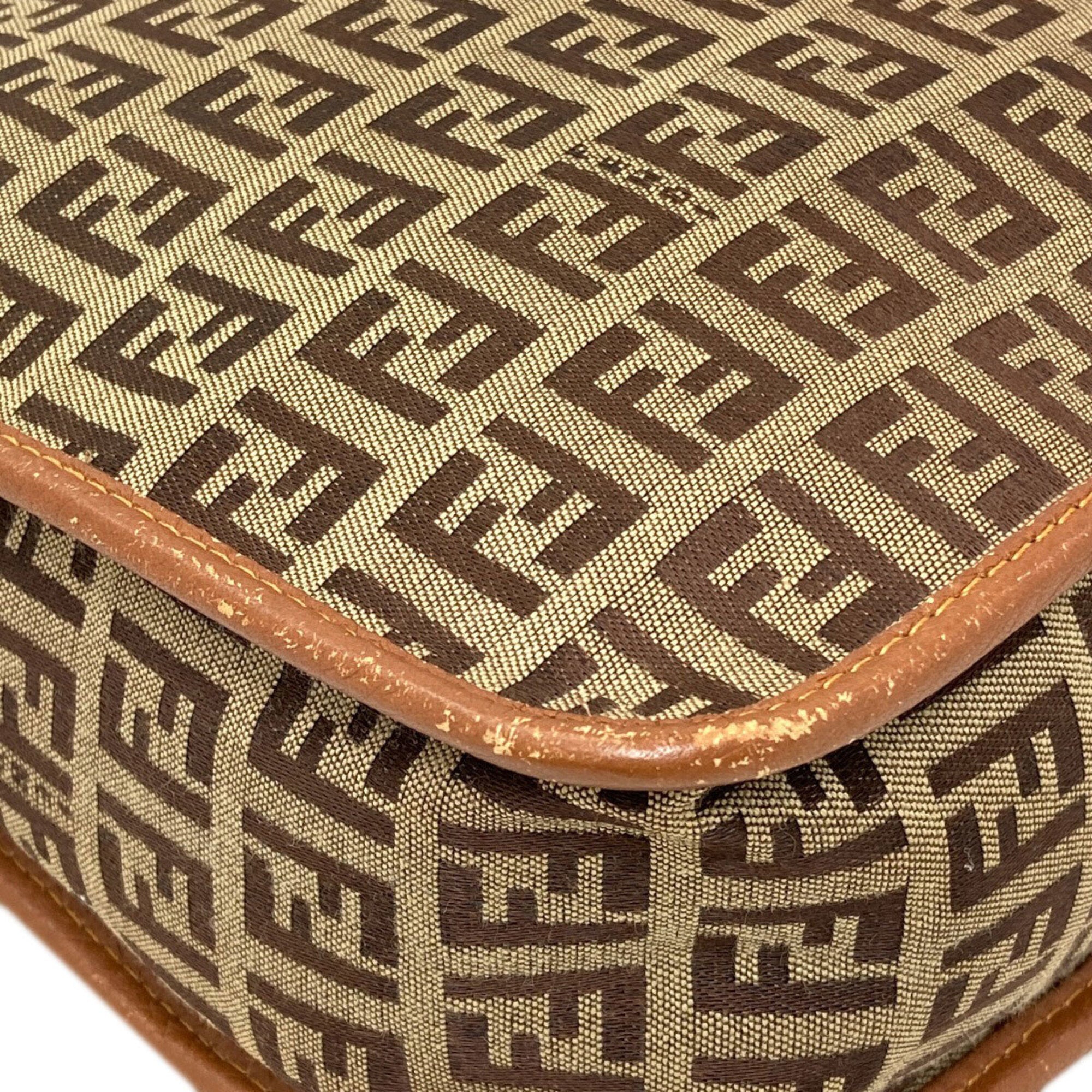 Fendi Brown Canvas Shoulder Bag (Pre-Owned)
