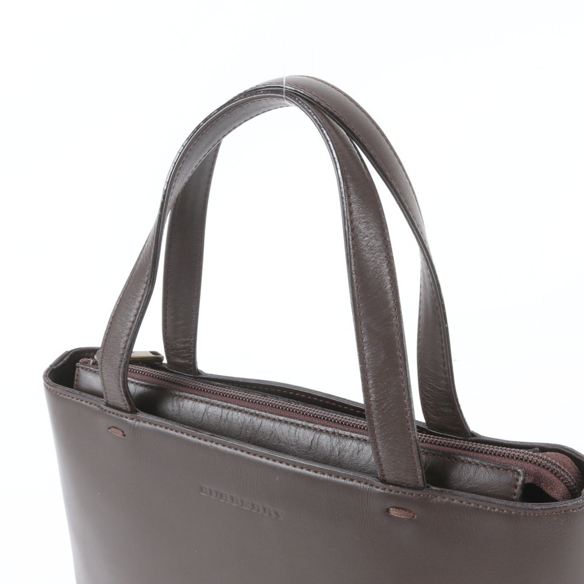 Burberry Brown Leather Handbag Tote Bag (Pre-Owned)