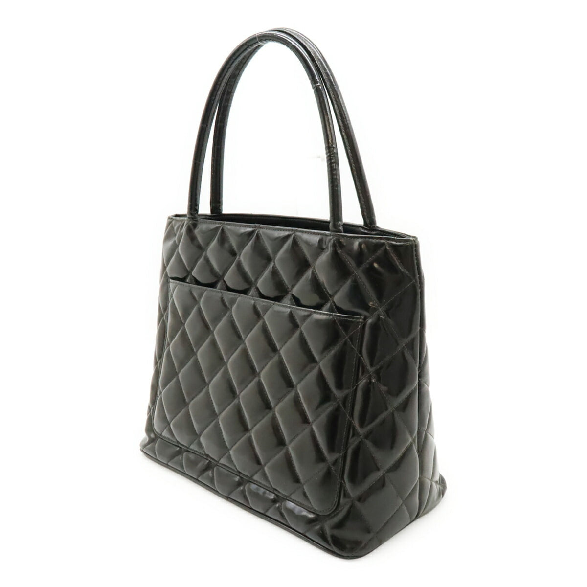Chanel Black Patent Leather Shoulder Bag Tote Bag (Pre-Owned)