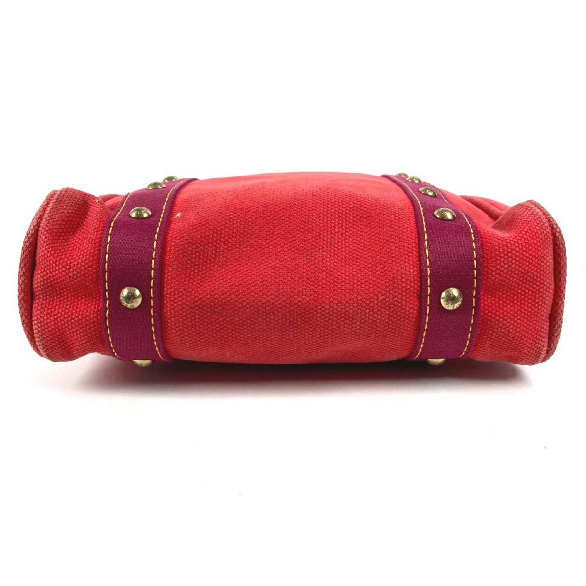 Louis Vuitton Red Color Cotton Tote Bag (Pre-Owned)