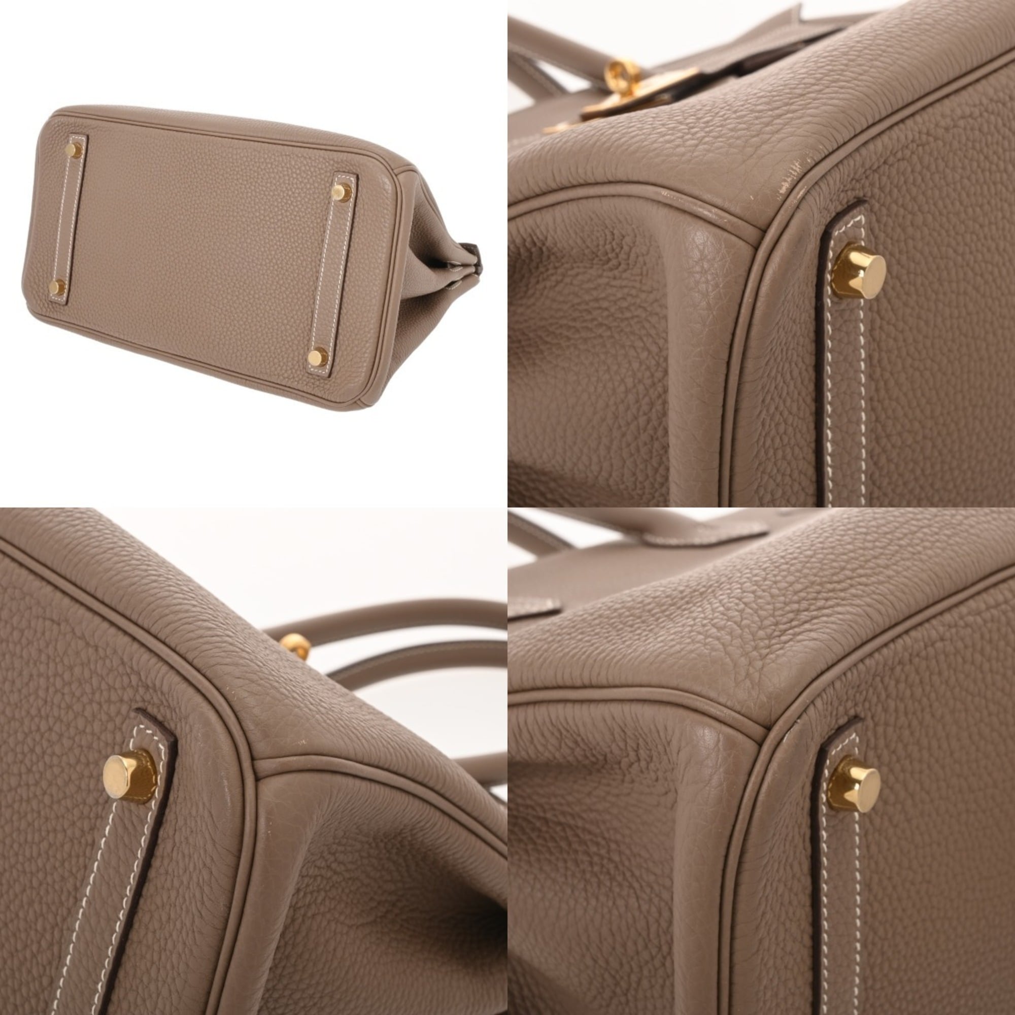 Hermes Birkin Etoupe Gray Togo Leather Handbag (Pre-Owned)