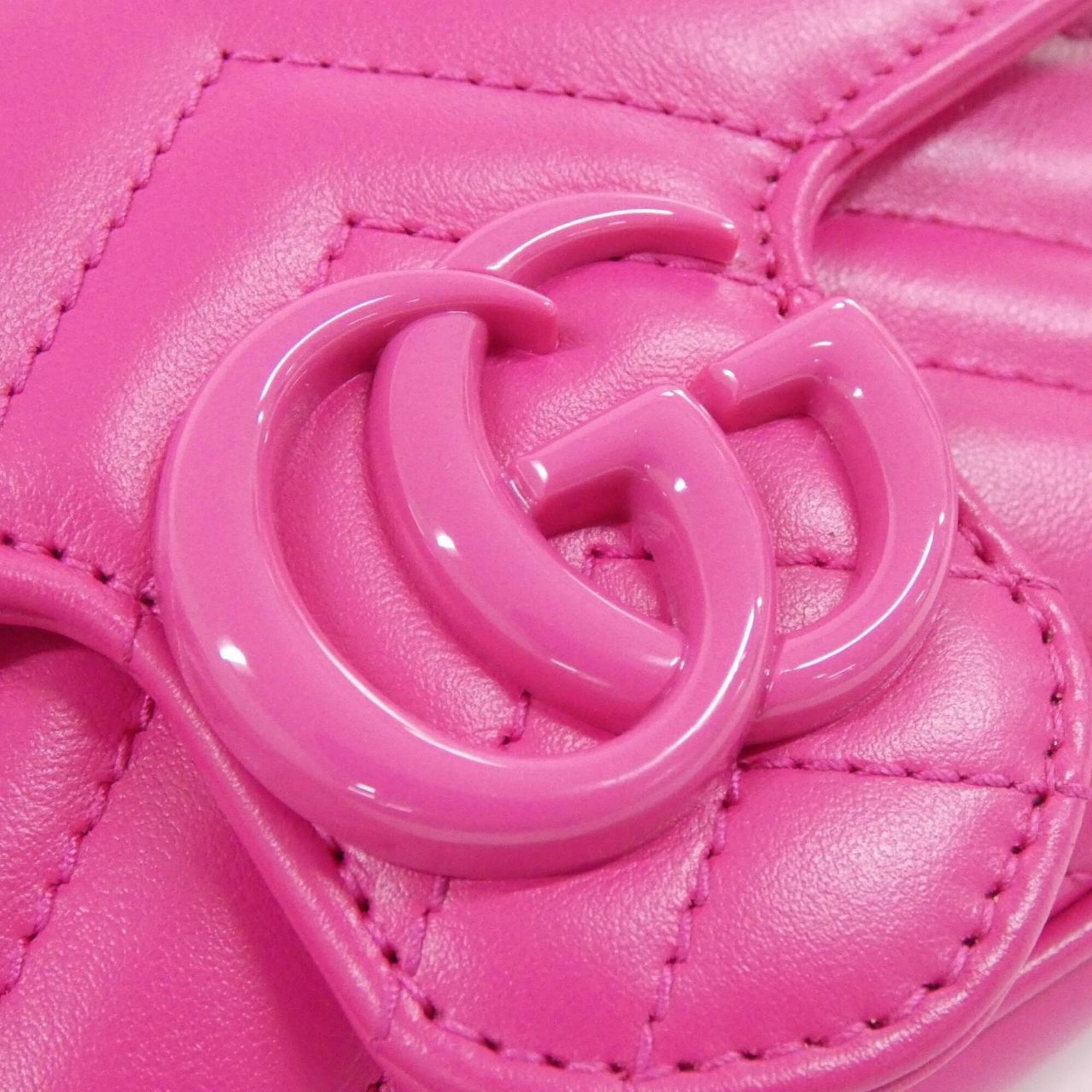 Gucci Gg Marmont Pink Quilting Leather Fanny Pack (Pre-Owned)