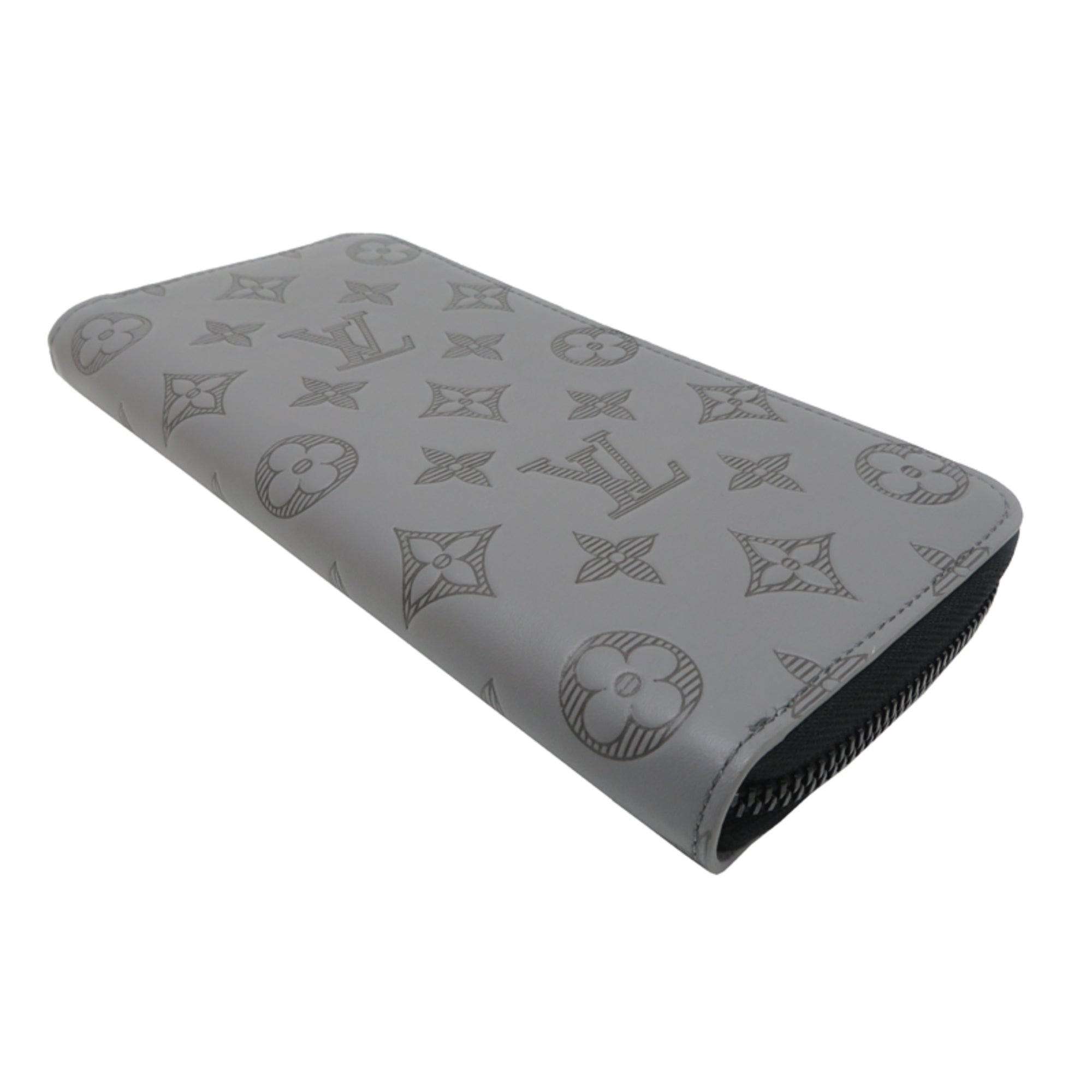 Louis Vuitton Gray Monogram Shadow Long Wallet (Bi-Fold) (Pre-Owned)