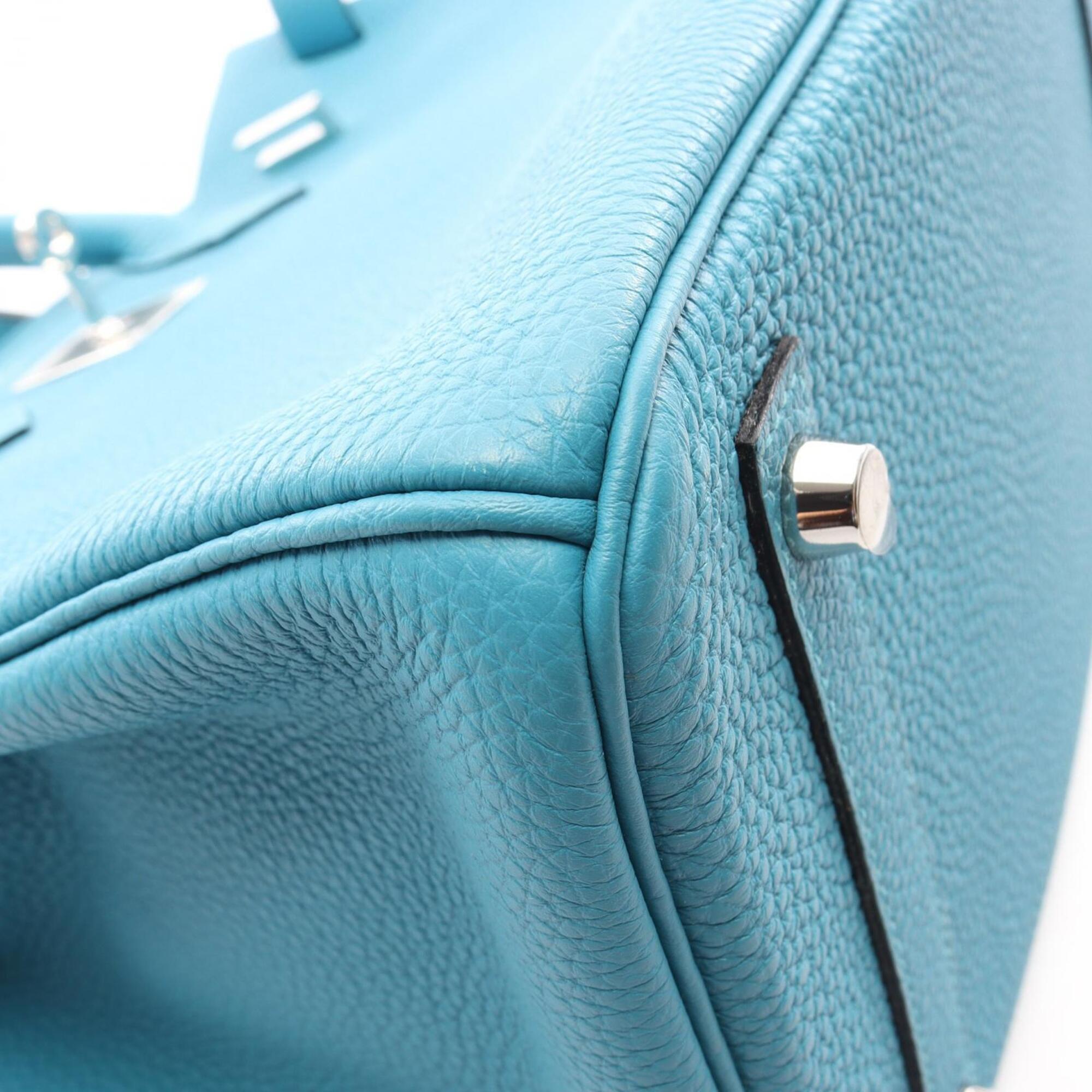Hermes Turquoise Blue Togo Leather Handbag (Pre-Owned)