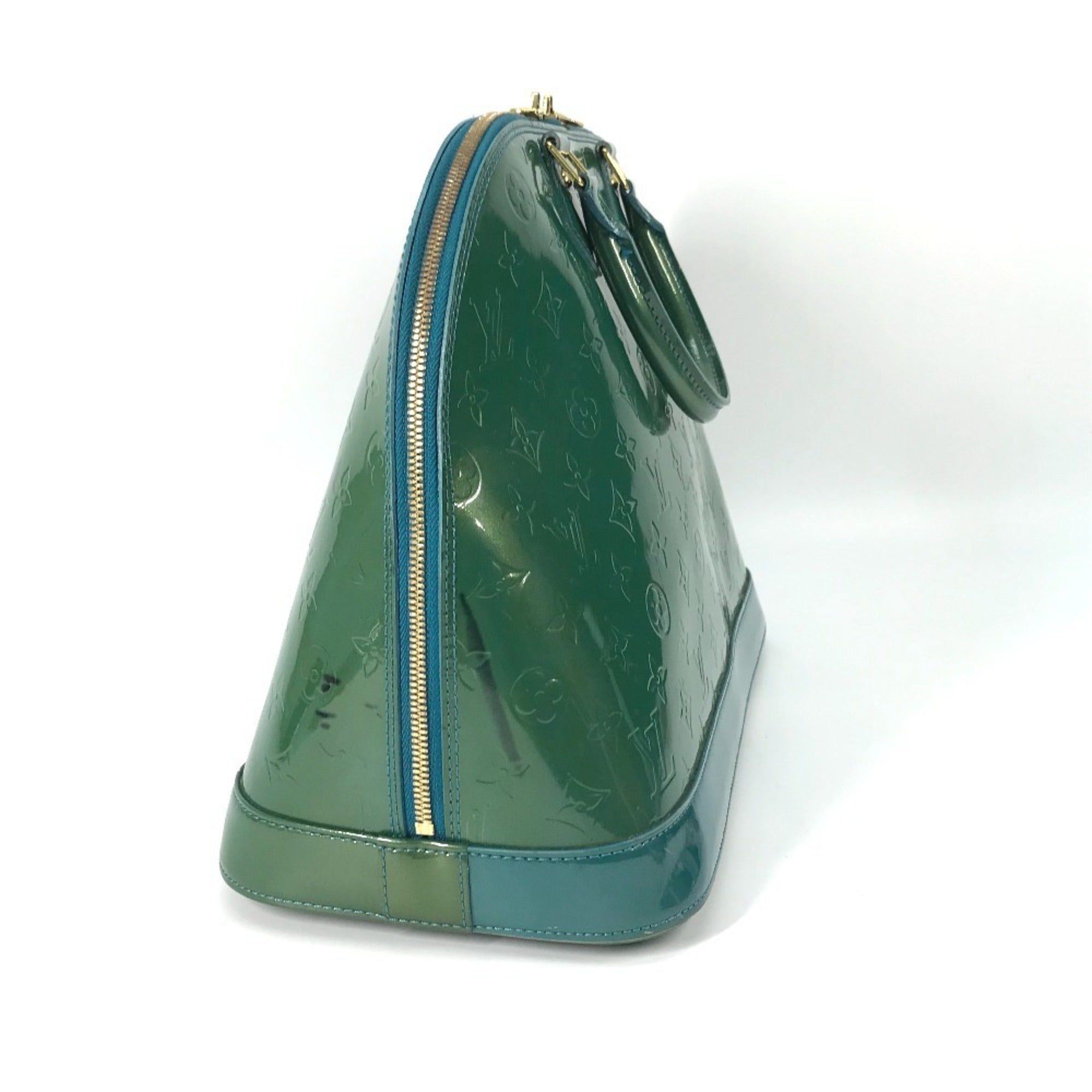 Louis Vuitton Vernis Blue Galactic Green Monogram Vernis Handbag Tote Bag (Pre-Owned)