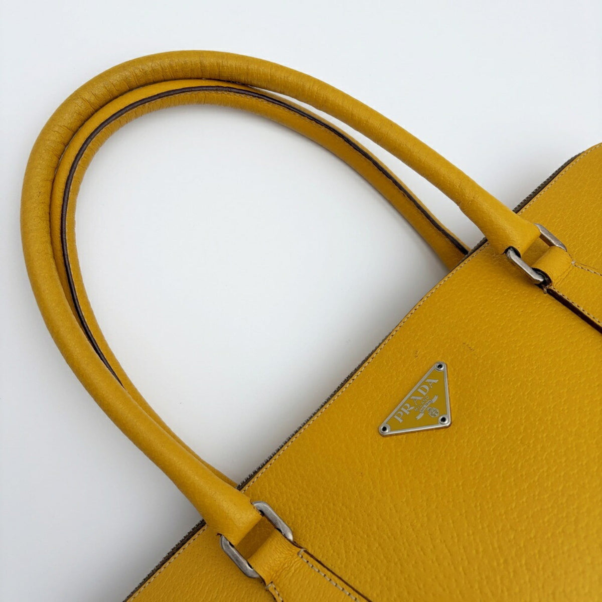 Prada Yellow Leather Tote Bag (Pre-Owned)