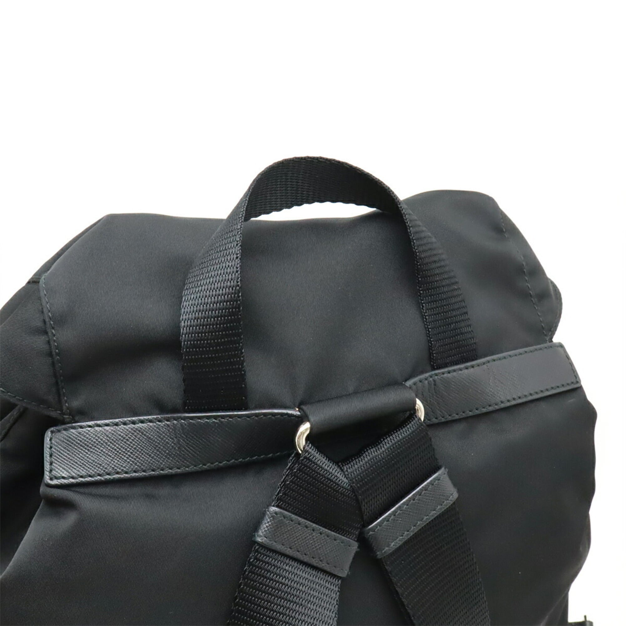 Prada Black Nero Nylon Leather Backpack (Pre-Owned)