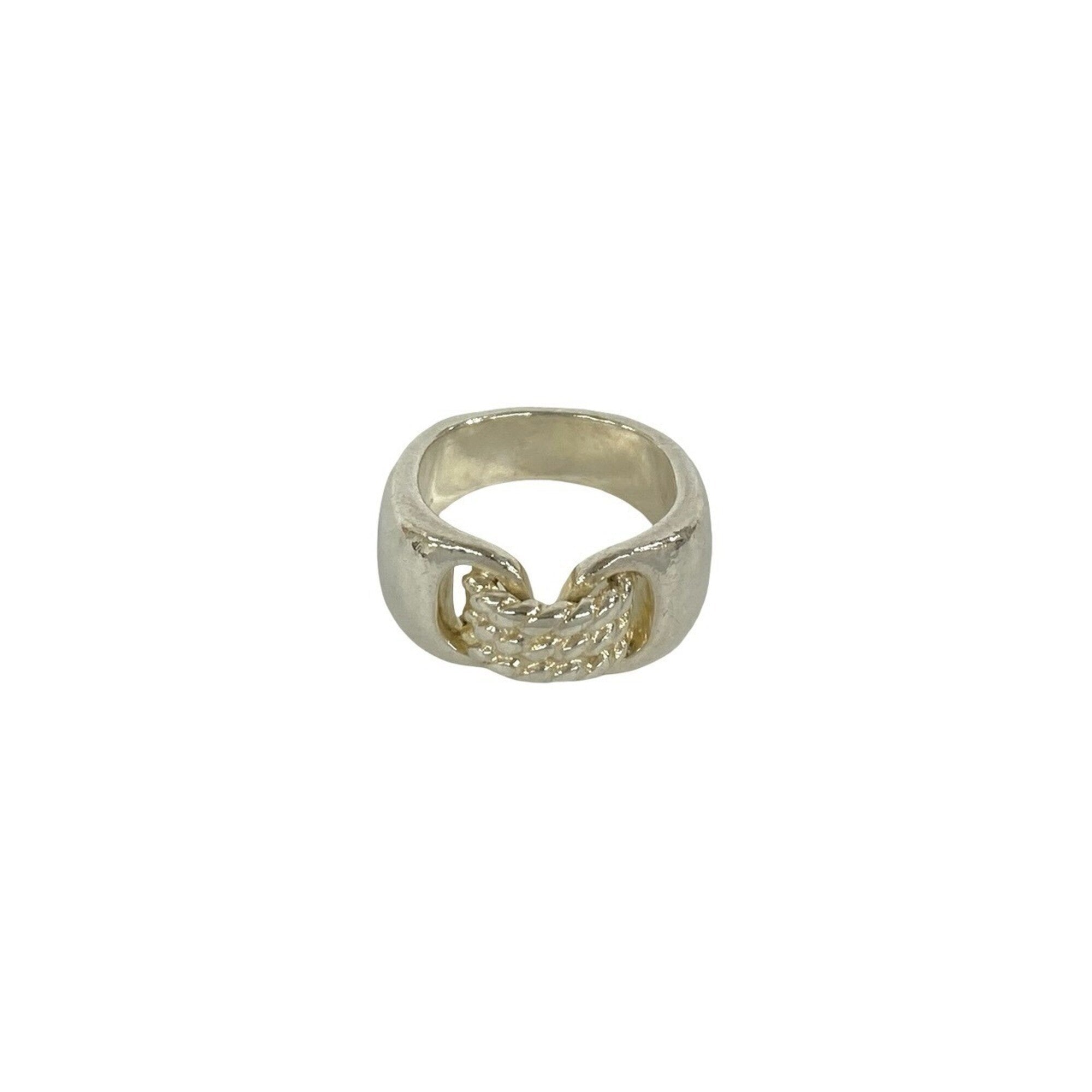 Hermes Silver Silver 925 Band Ring (Pre-Owned)