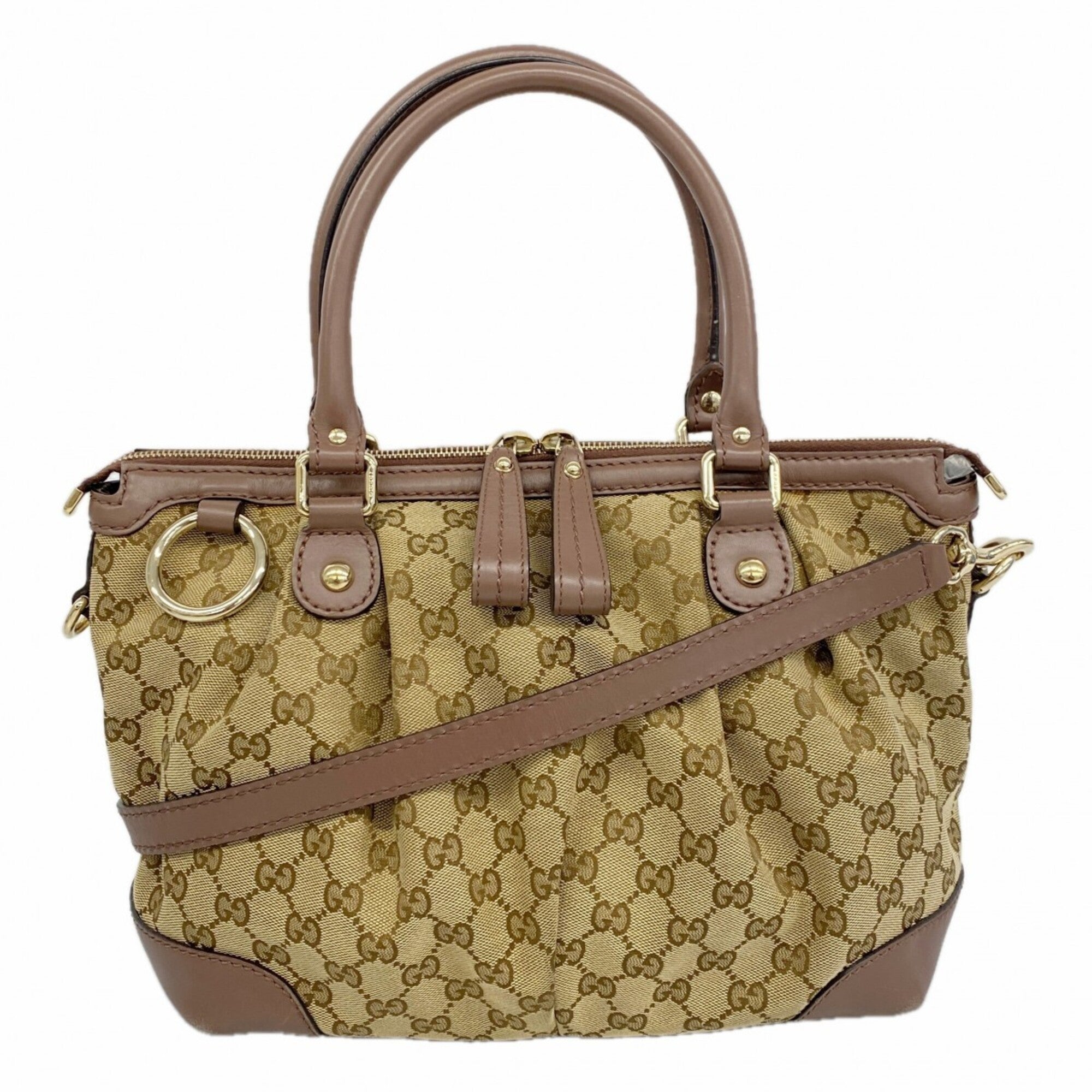 Gucci Beige Canvas Handbag (Pre-Owned)