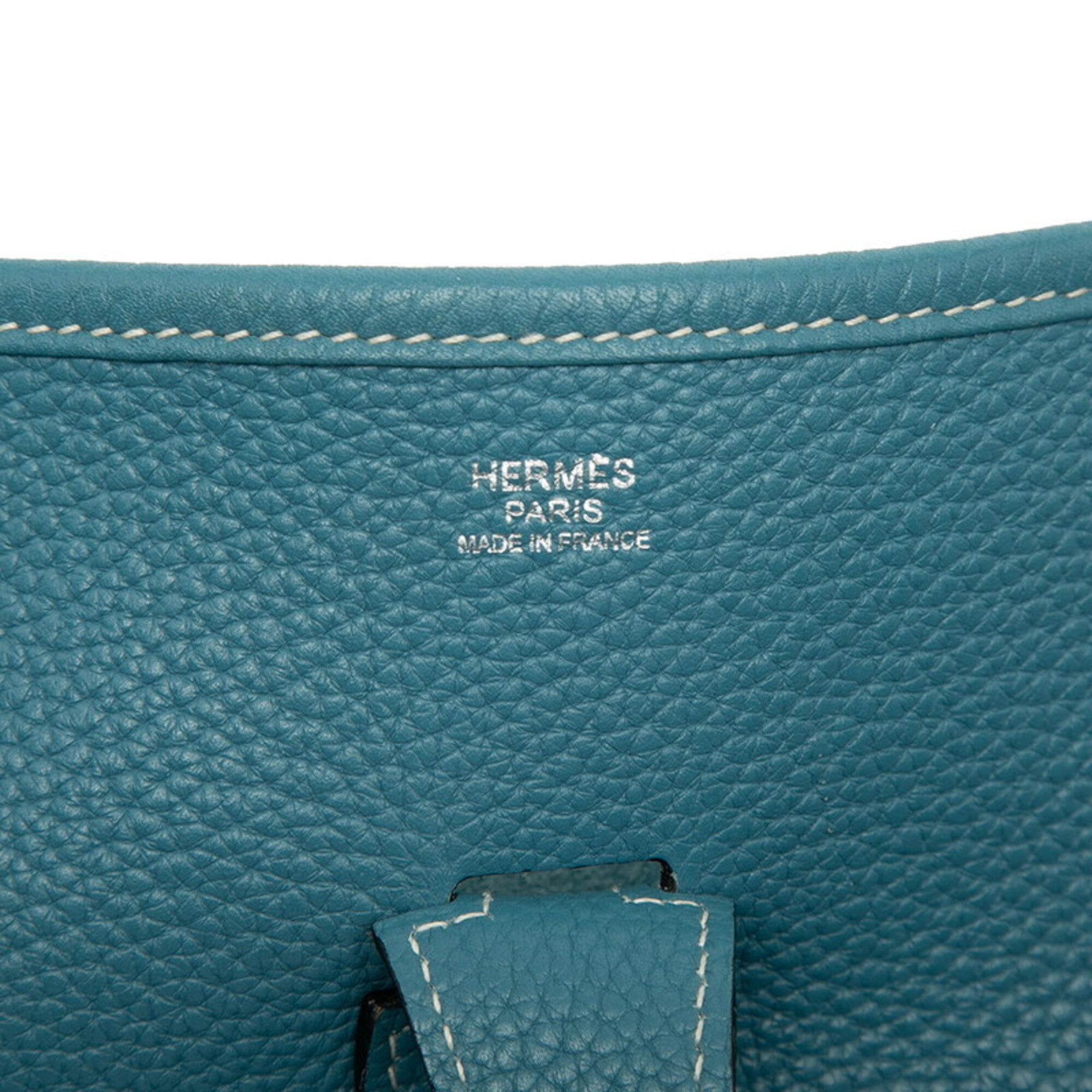 Hermes Blue Jean Taurillon Clemence Leather Shoulder Bag (Pre-Owned)