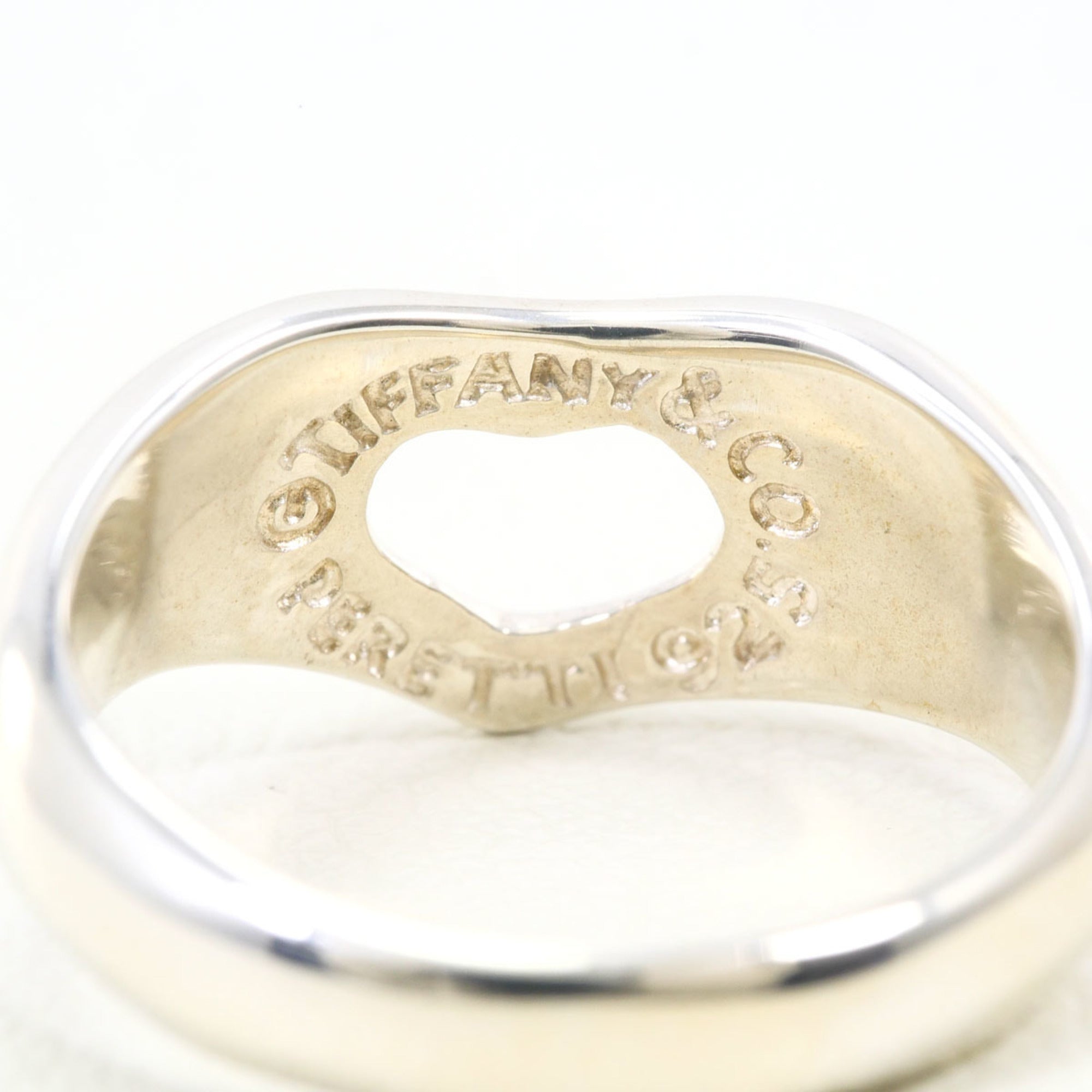 Tiffany Open Heart Silver 925 Band Ring (Pre-Owned)