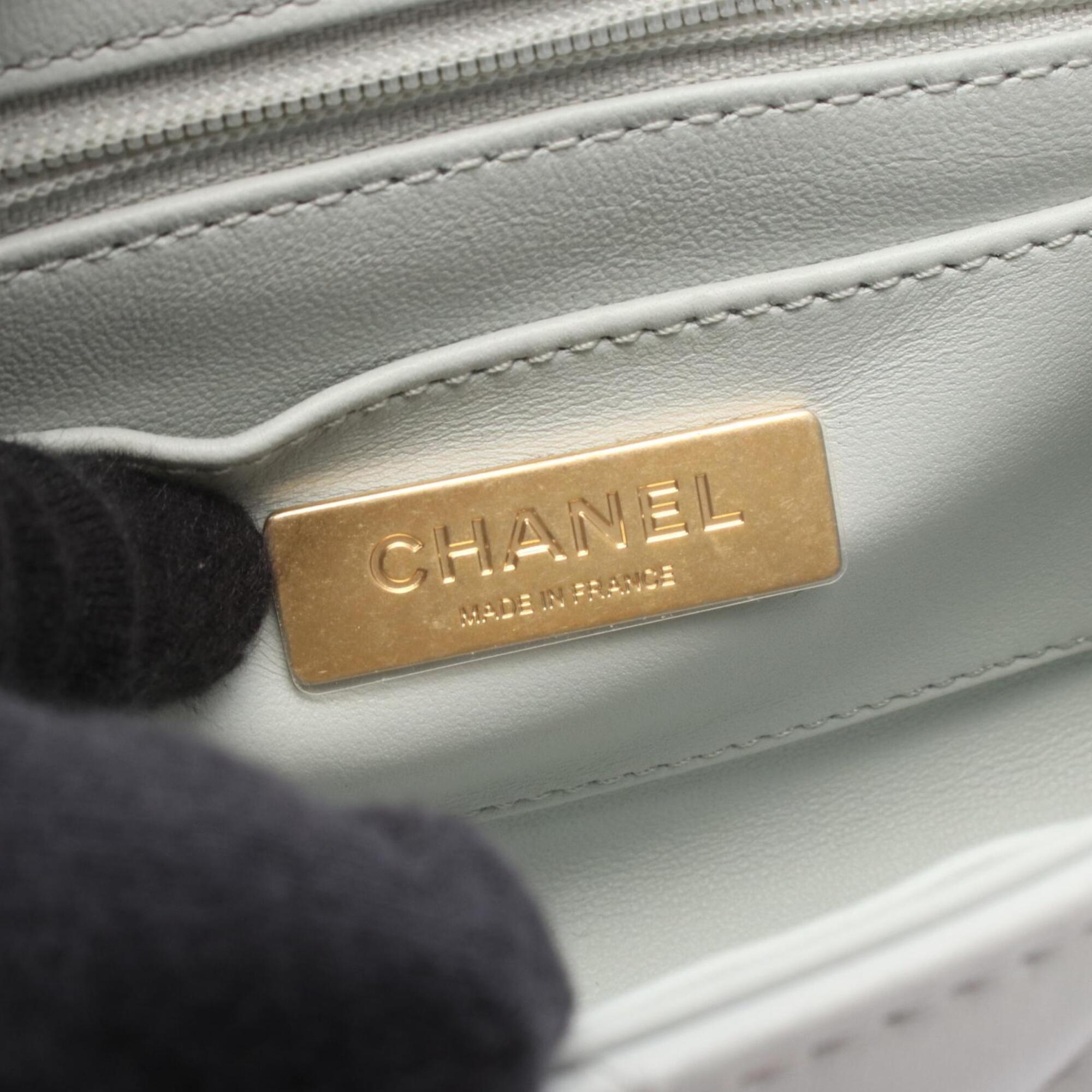Chanel Blue Leather Handbag Shoulder Bag (Pre-Owned)