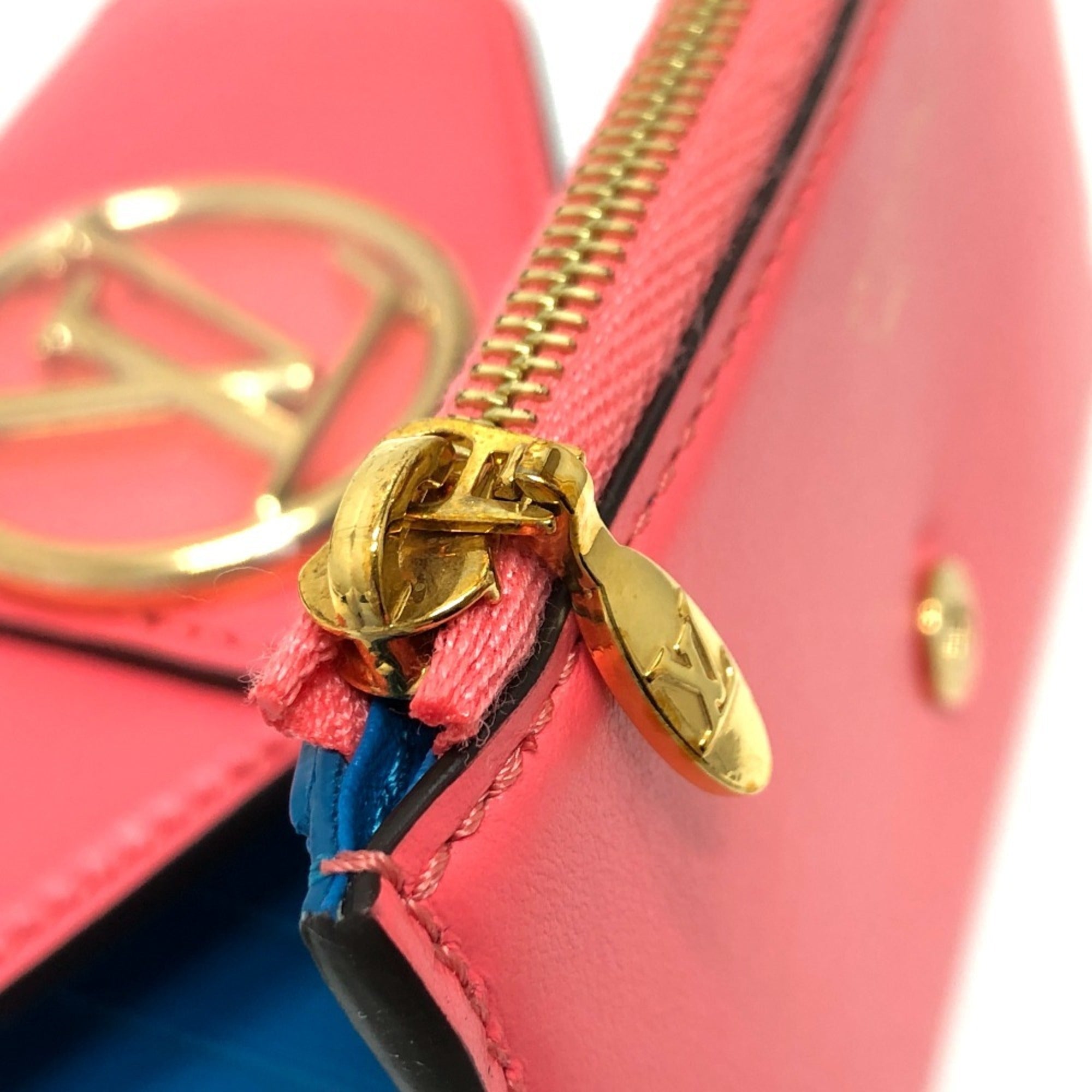 Louis Vuitton Blue Dahlia Galle Pink Leather Coin Purse/Coin Case (Pre-Owned)
