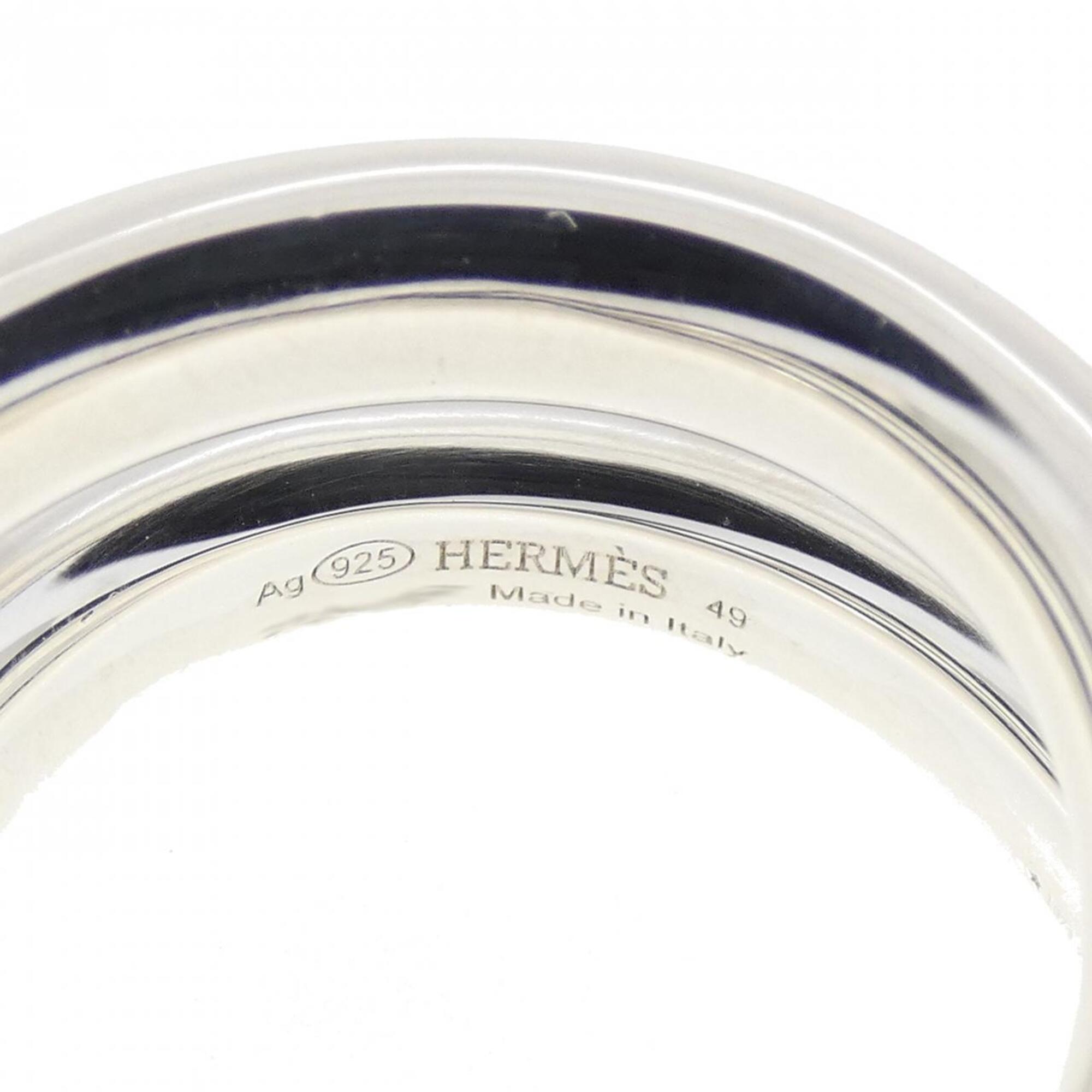 Hermes Silver Silver 925 Band Ring (Pre-Owned)