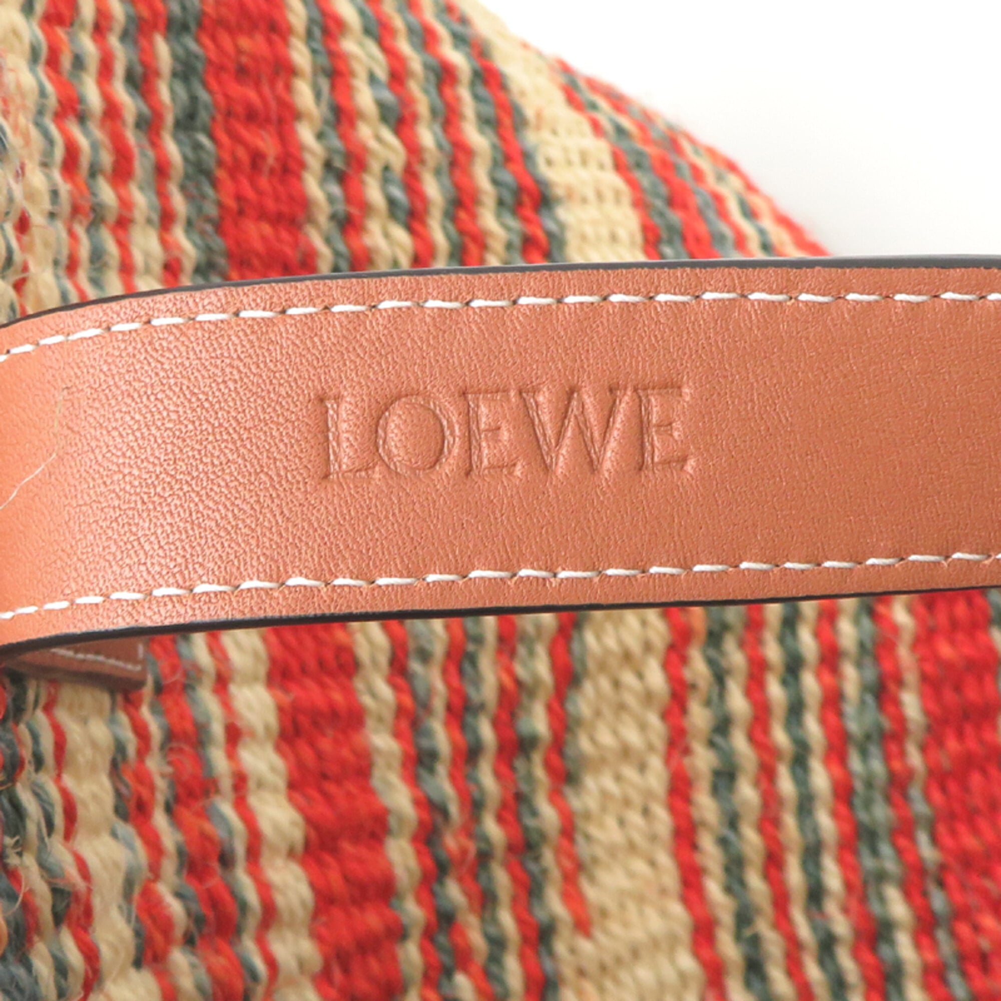 Loewe Brown Green Orange Hemp Basket Shoulder Bag (Pre-Owned)