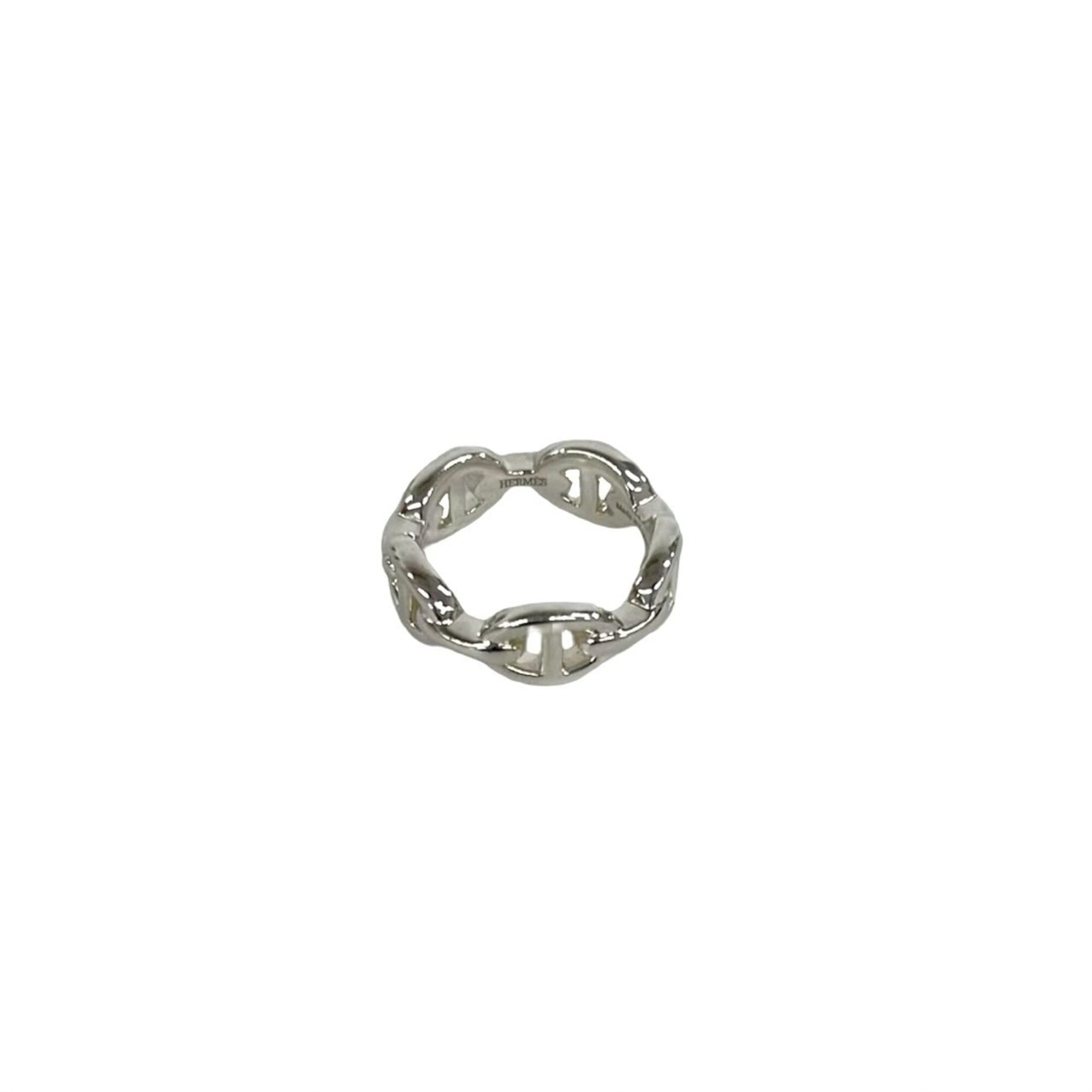 Hermes Silver Silver 925 Band Ring (Pre-Owned)