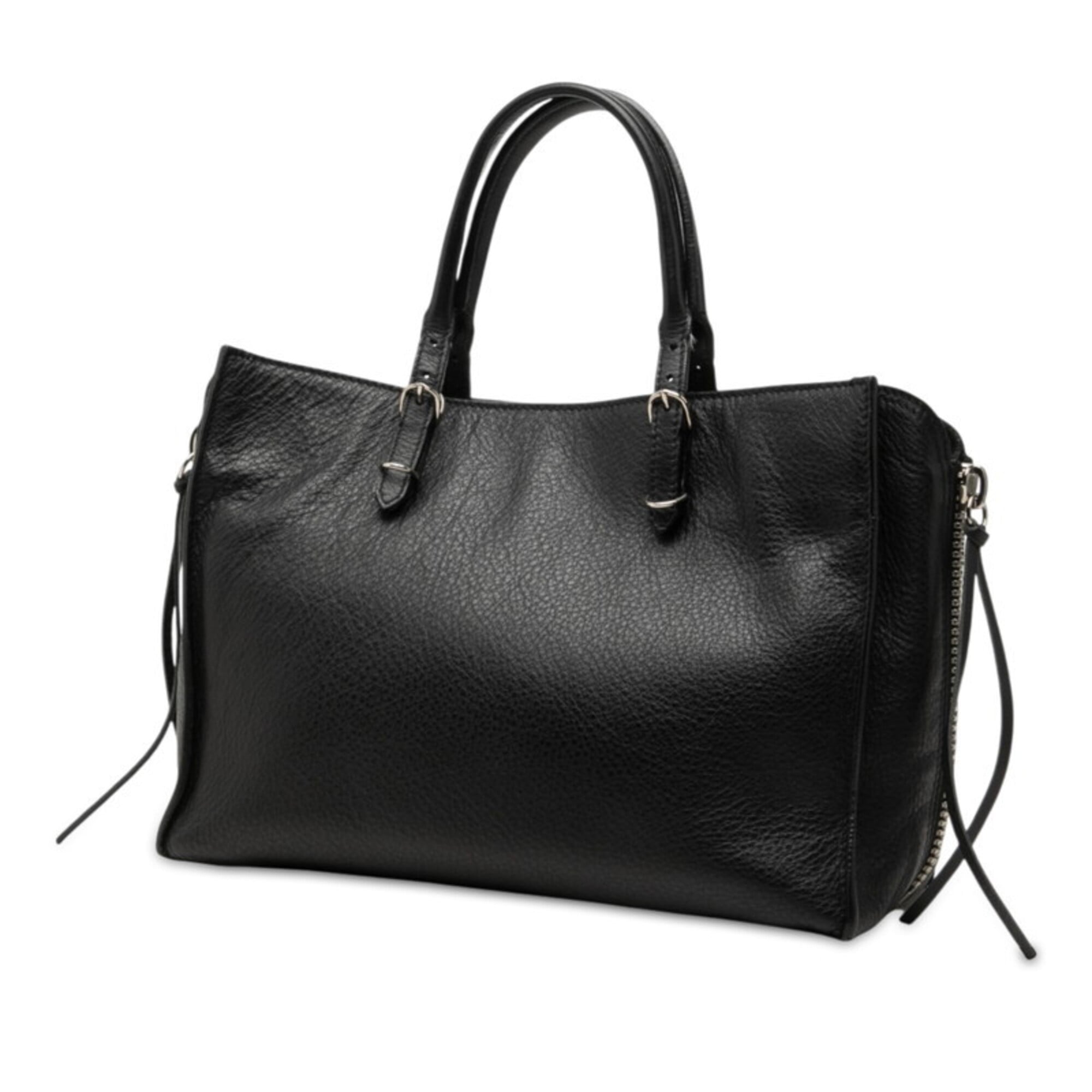 Balenciaga Black Leather Handbag Shoulder Bag (Pre-Owned)