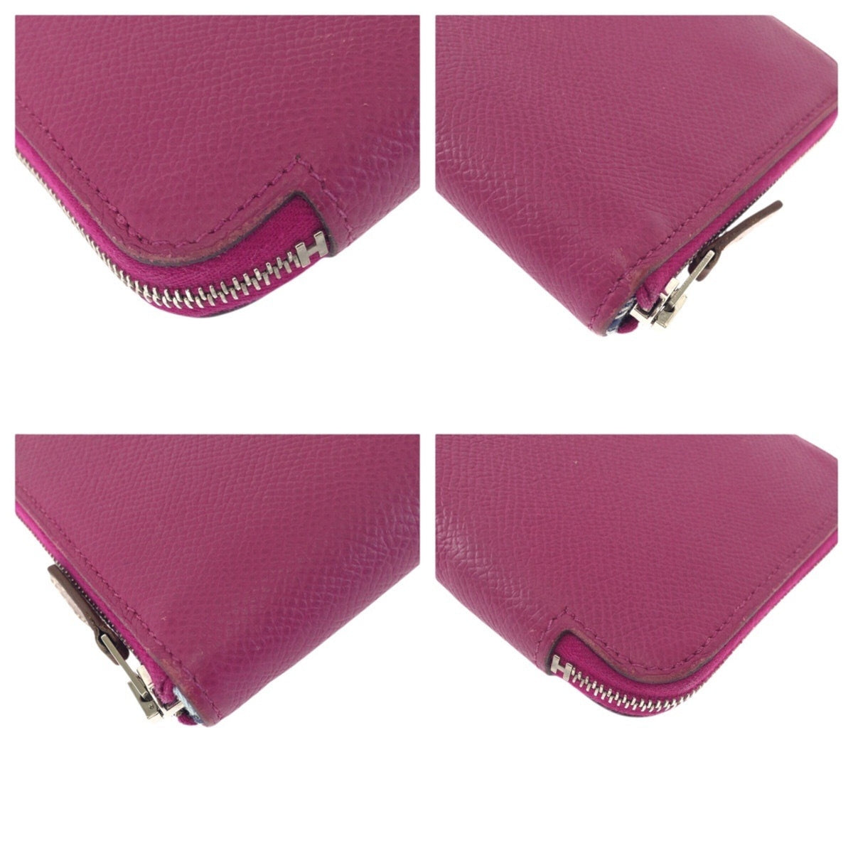 Hermes Silk'in Pink Rose Tyrien Epsom Leather Long Wallet (Bi-Fold) (Pre-Owned)