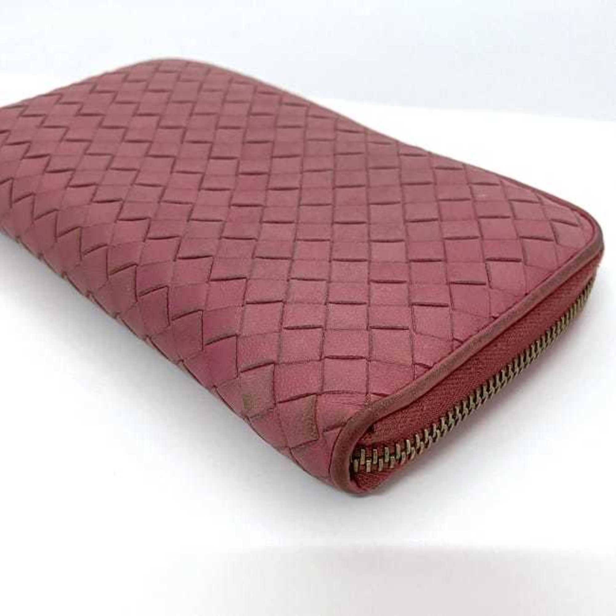 Bottega Veneta Pink Leather Long Wallet (Bi-Fold) (Pre-Owned)