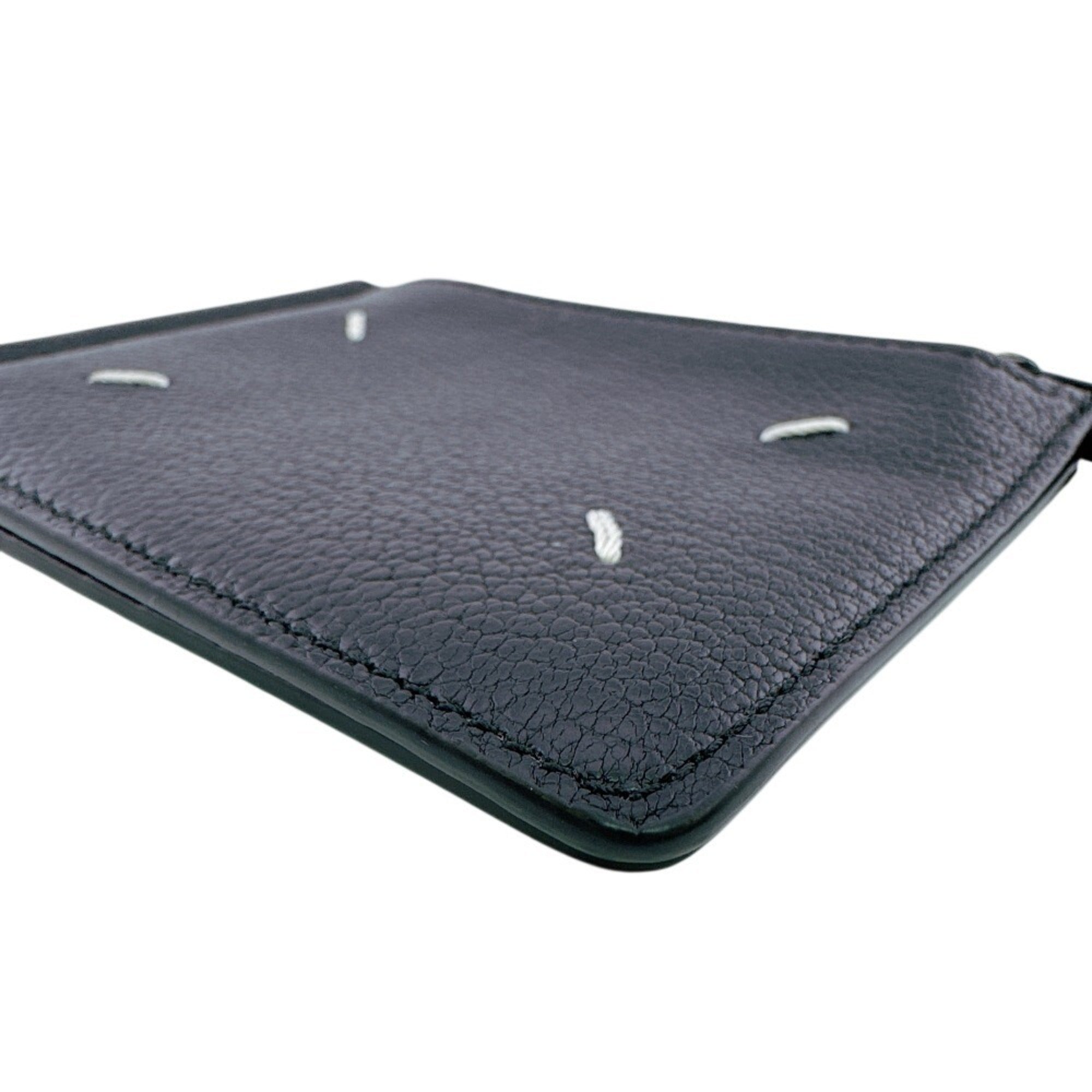 Maison Margiela Black Leather Coin Purse/Coin Case (Pre-Owned)