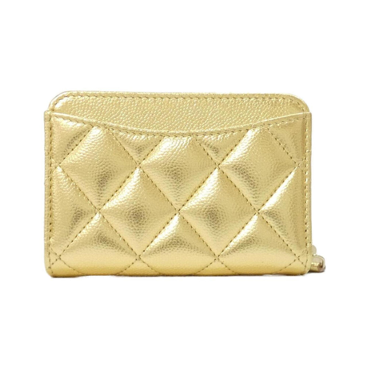 Chanel Gold Grained Calfskin Coin Purse/Coin Case (Pre-Owned)