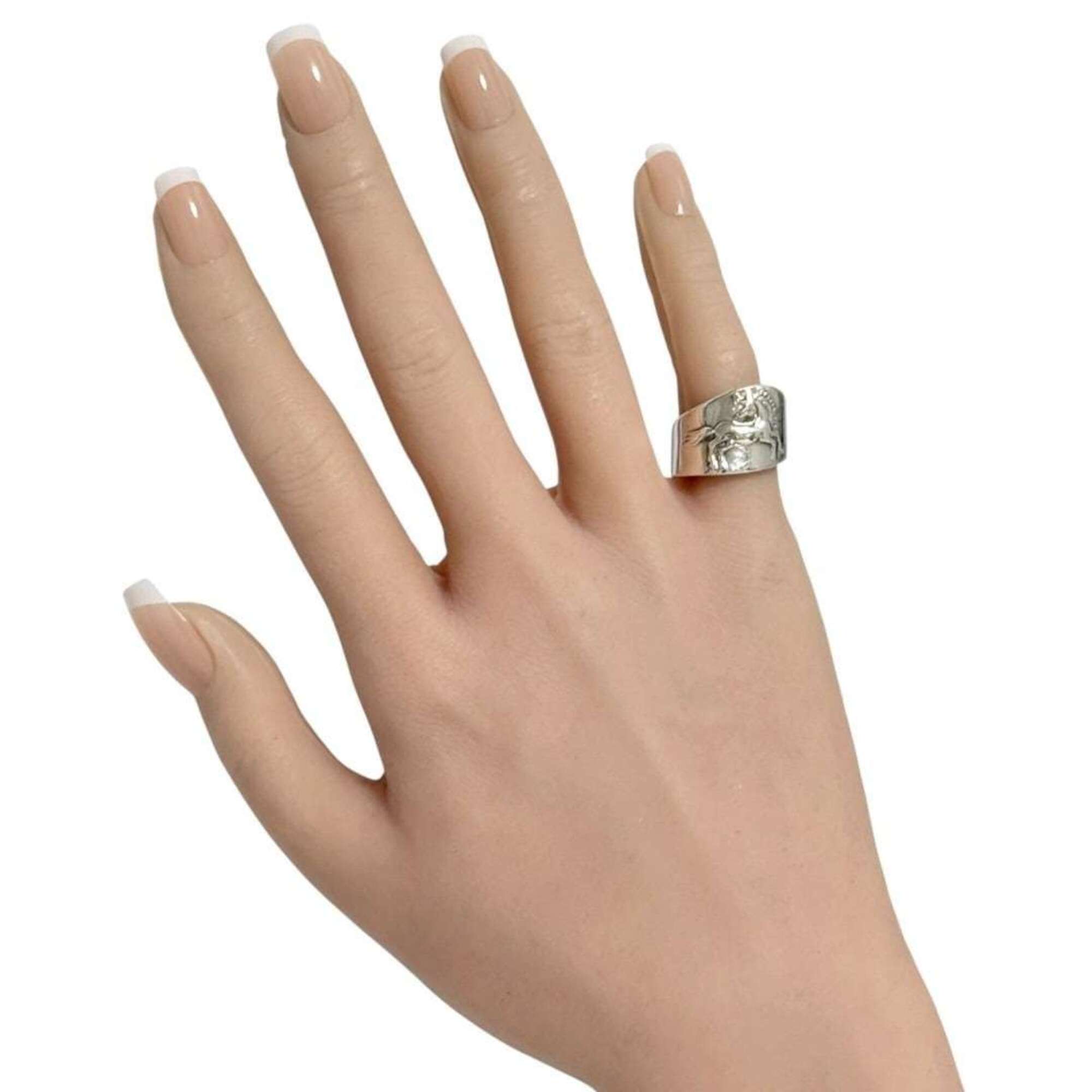 Hermes Silver Silver 925 Band Ring (Pre-Owned)