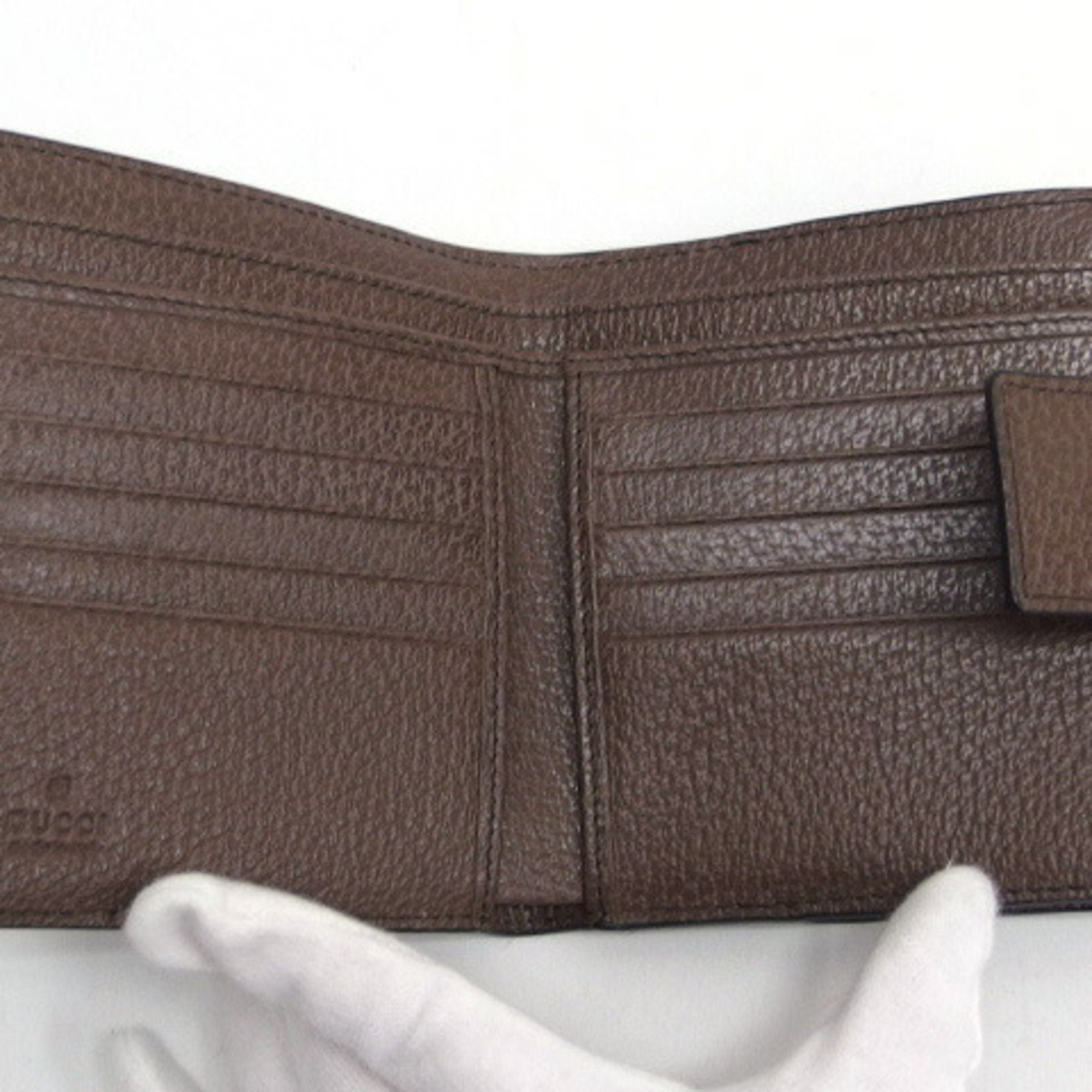 Gucci Gg Supreme Beige Dark Brown Gg Supreme Coin Purse/Coin Case (Pre-Owned)
