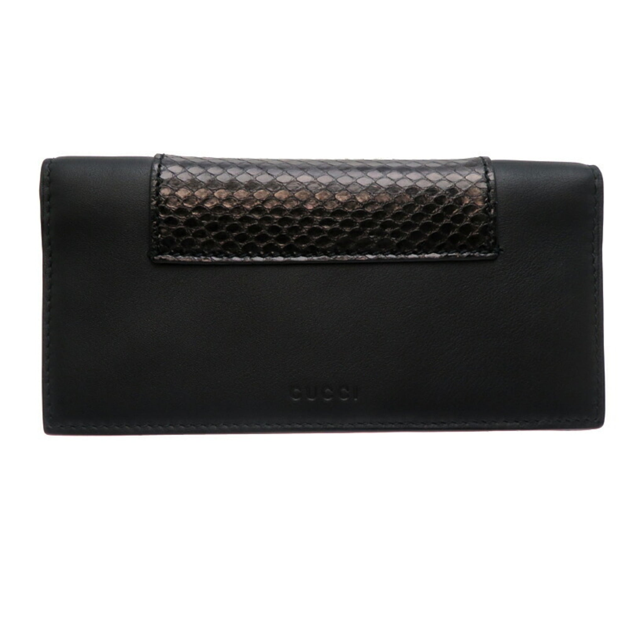 Gucci Black Leather Long Wallet (Bi-Fold) (Pre-Owned)