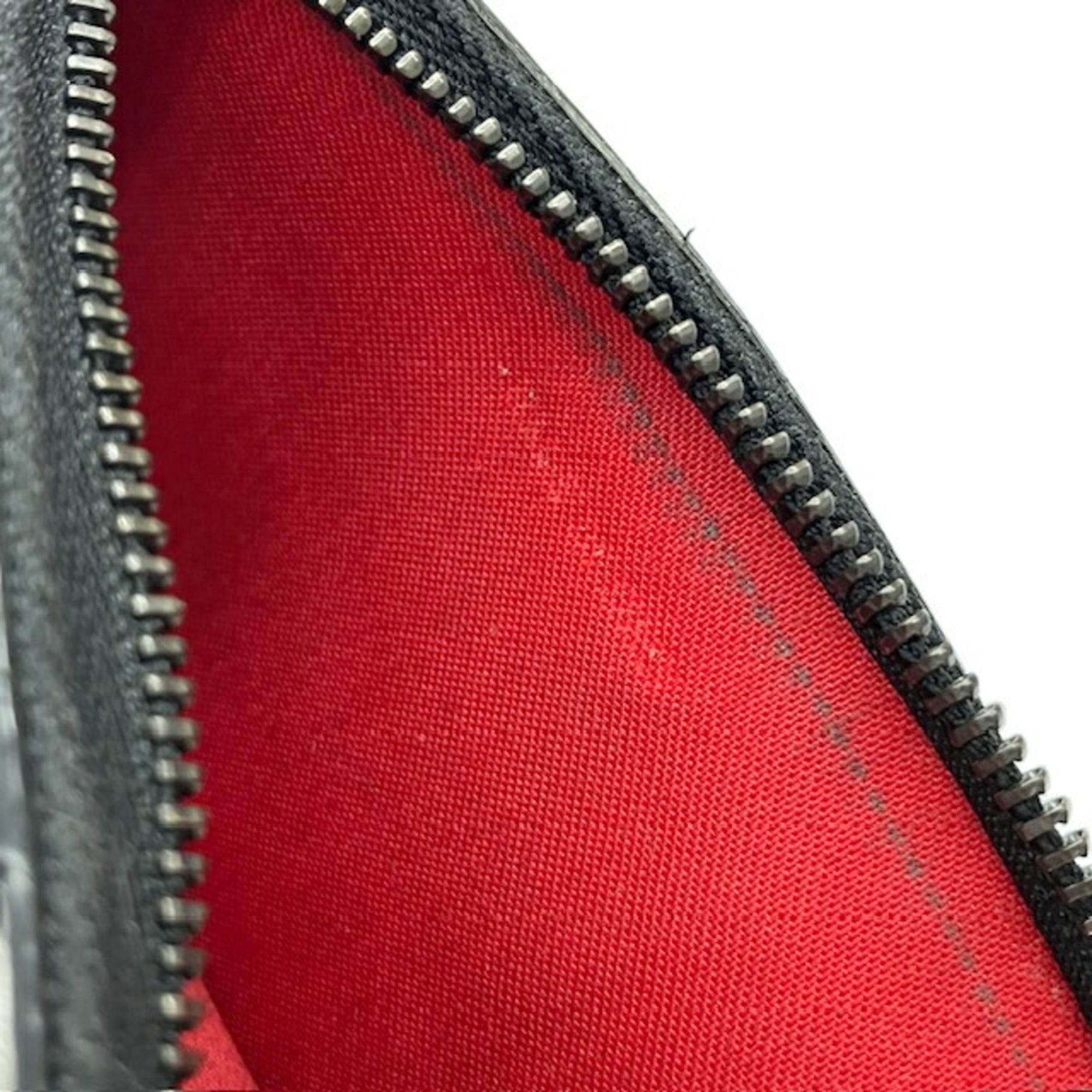 Christian Louboutin Black Red Color Leather Coin Purse/Coin Case (Pre-Owned)