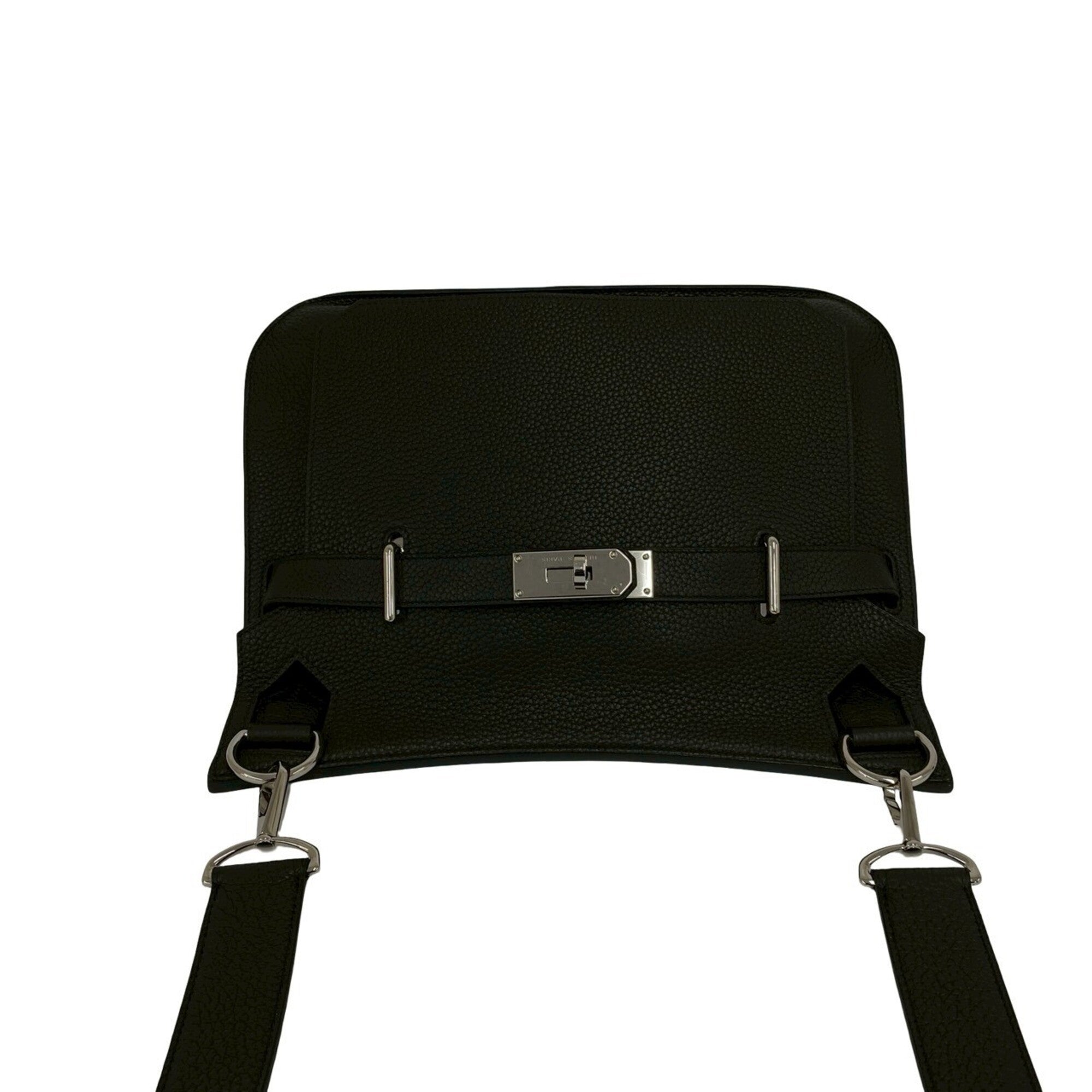 Hermes Black Taurillon Clemence Leather Shoulder Bag (Pre-Owned)