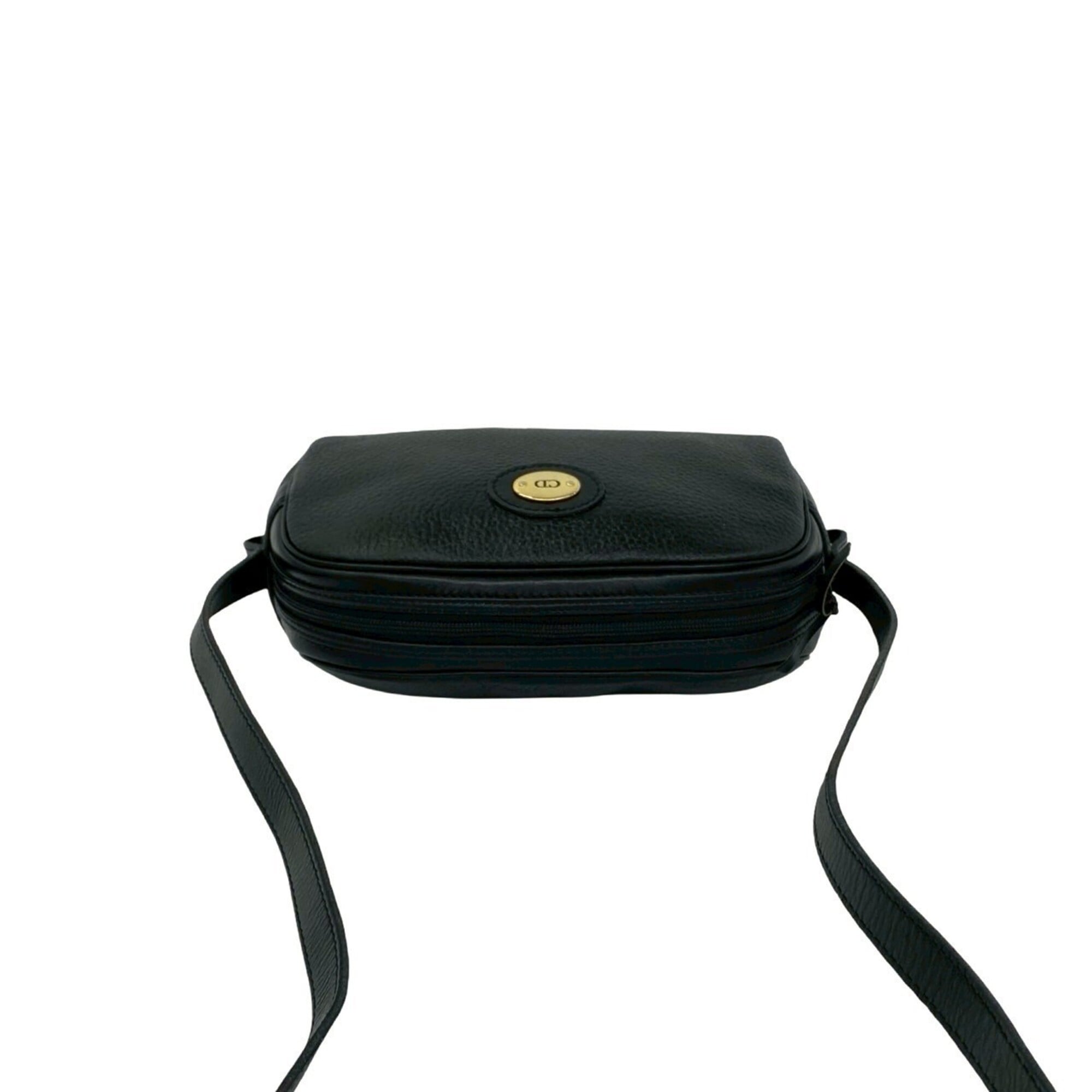 Christian Dior Black Leather Pochette Shoulder Bag (Pre-Owned)