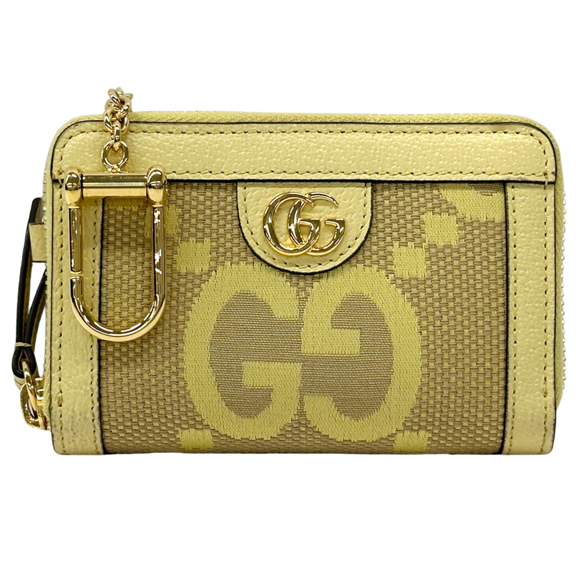 Gucci Yellow Canvas Leather Coin Purse/Coin Case (Pre-Owned)