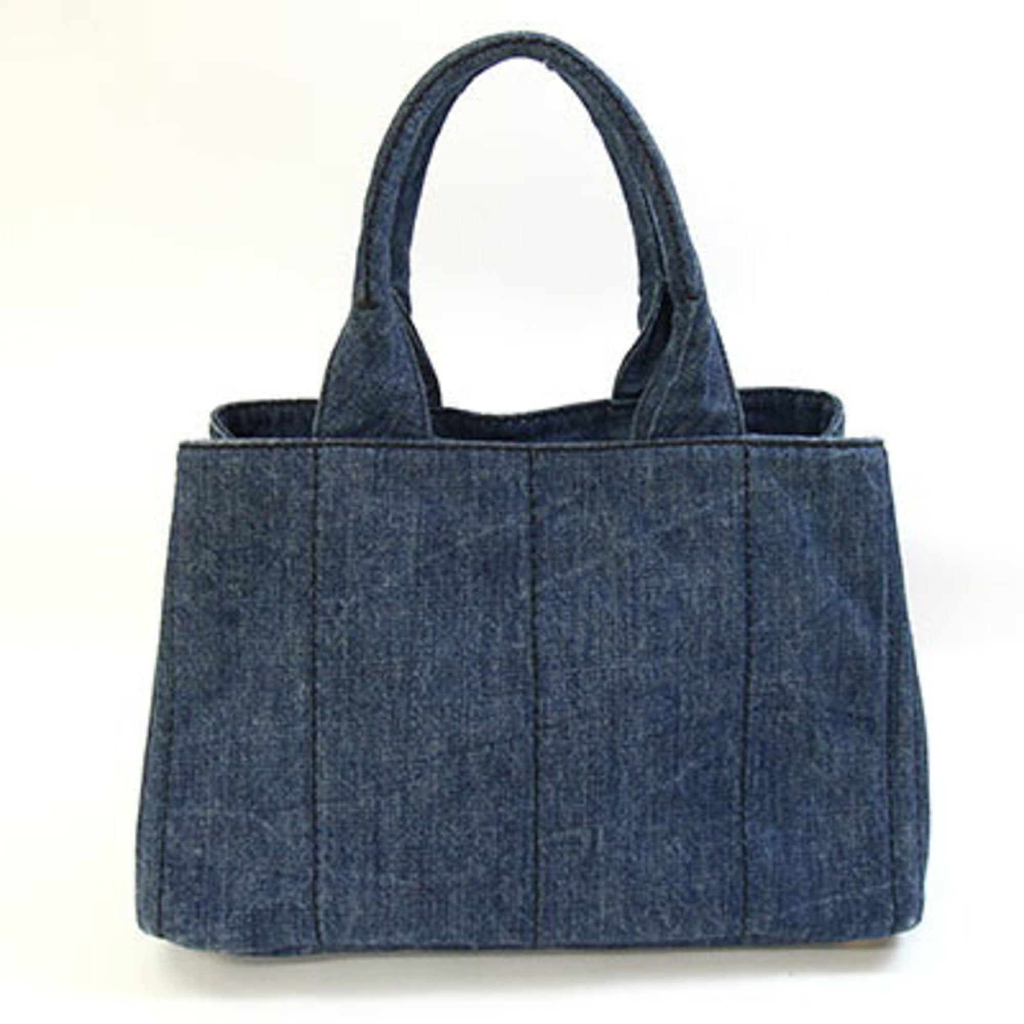 Prada Canapa Avio Blue Denim Handbag (Pre-Owned)