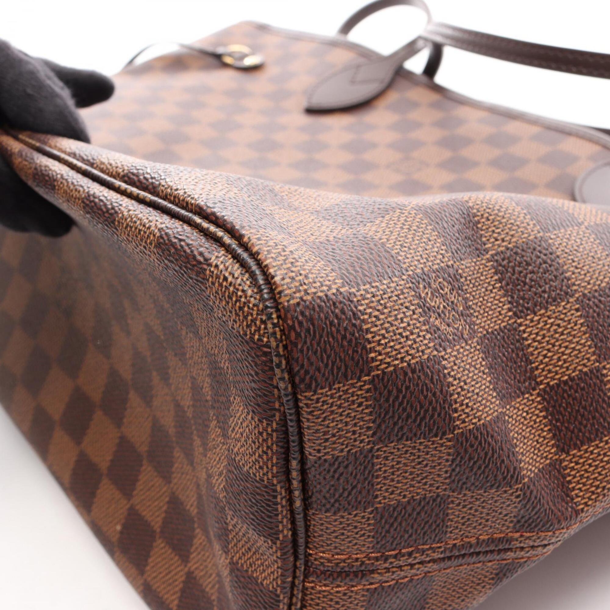 Louis Vuitton Brown Coated Canvas Leather Handbag Tote Bag (Pre-Owned)