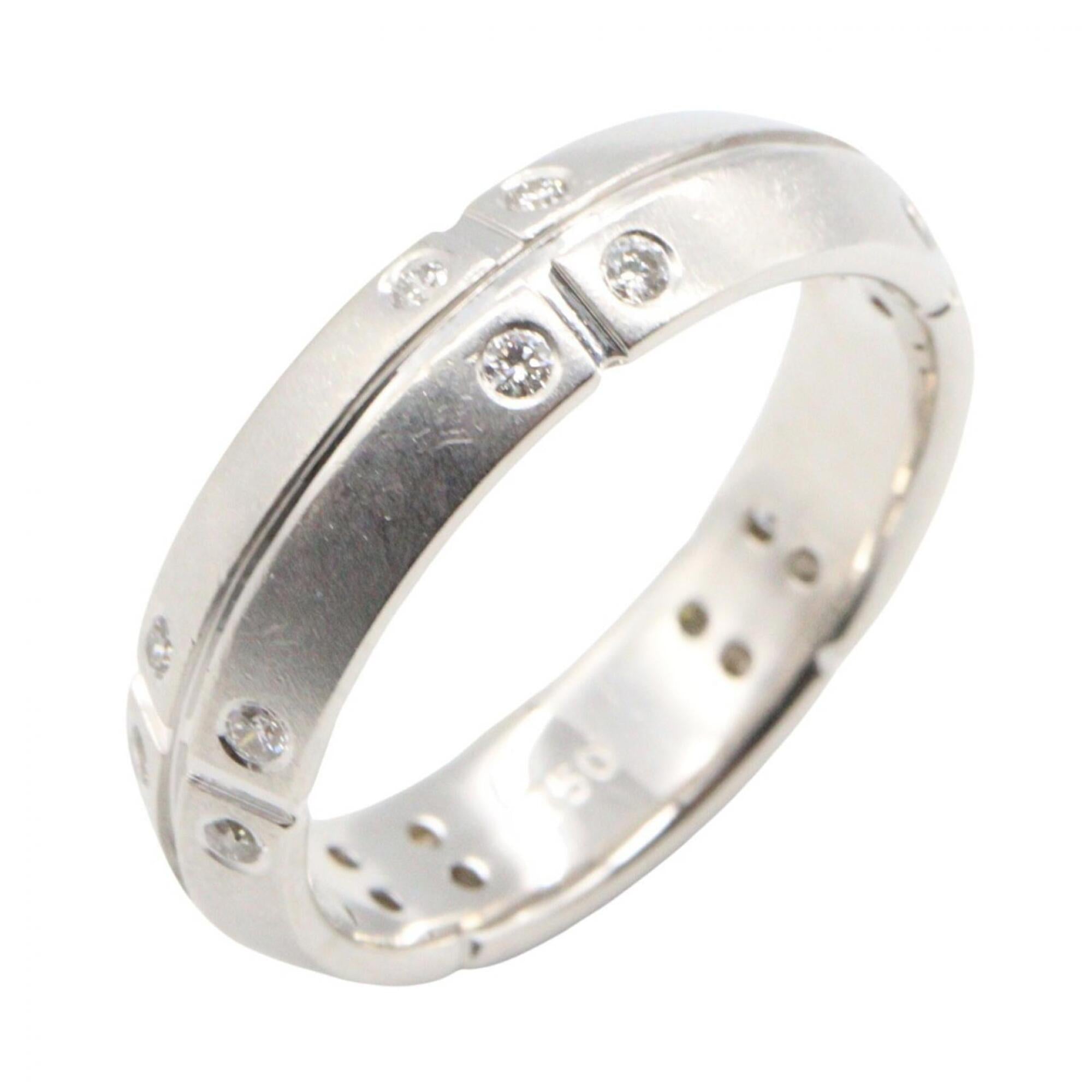 Tiffany Silver Clear White Gold (18K) Band Ring (Pre-Owned)