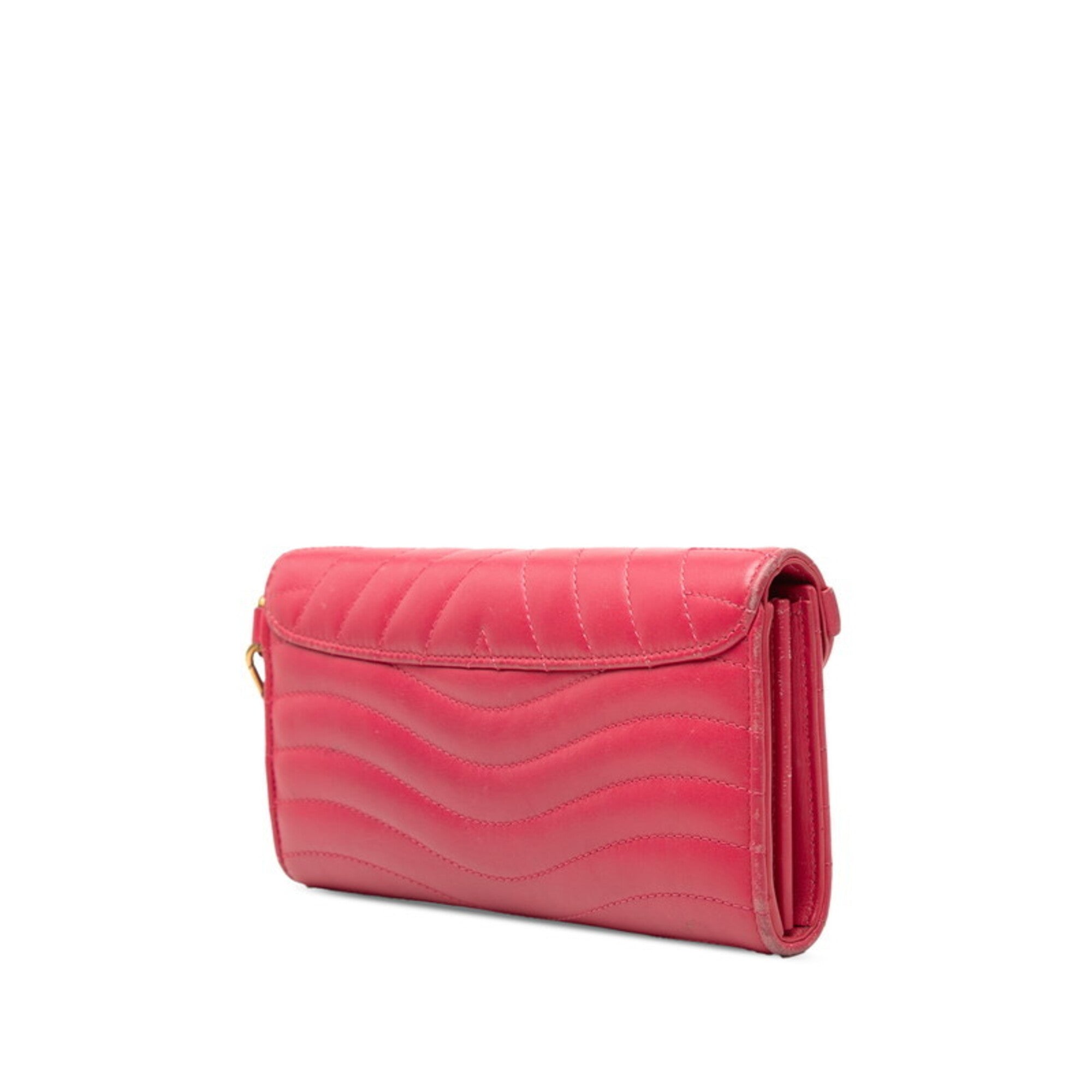 Louis Vuitton Freesia Pink Leather Long Wallet (Bi-Fold) (Pre-Owned)