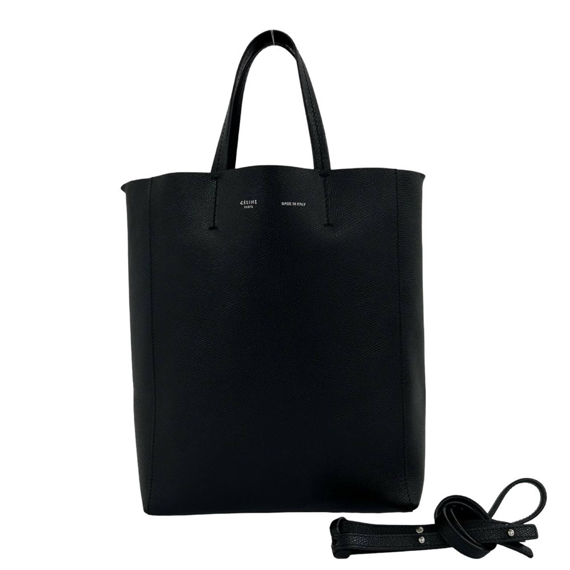 Celine Black Leather Handbag Shoulder Bag Tote Bag (Pre-Owned)