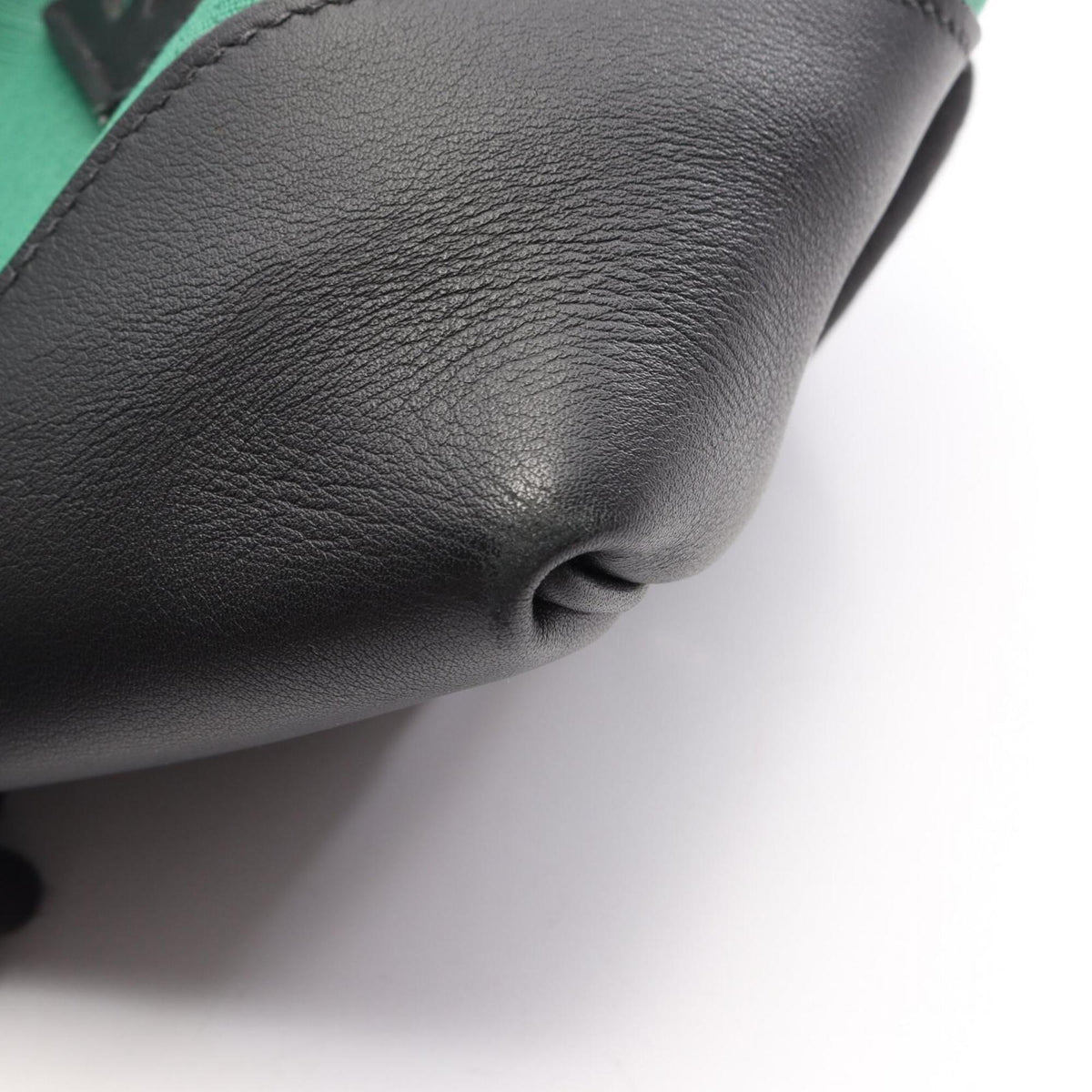 Hermes Black Green Swift Leather Backpack (Pre-Owned)